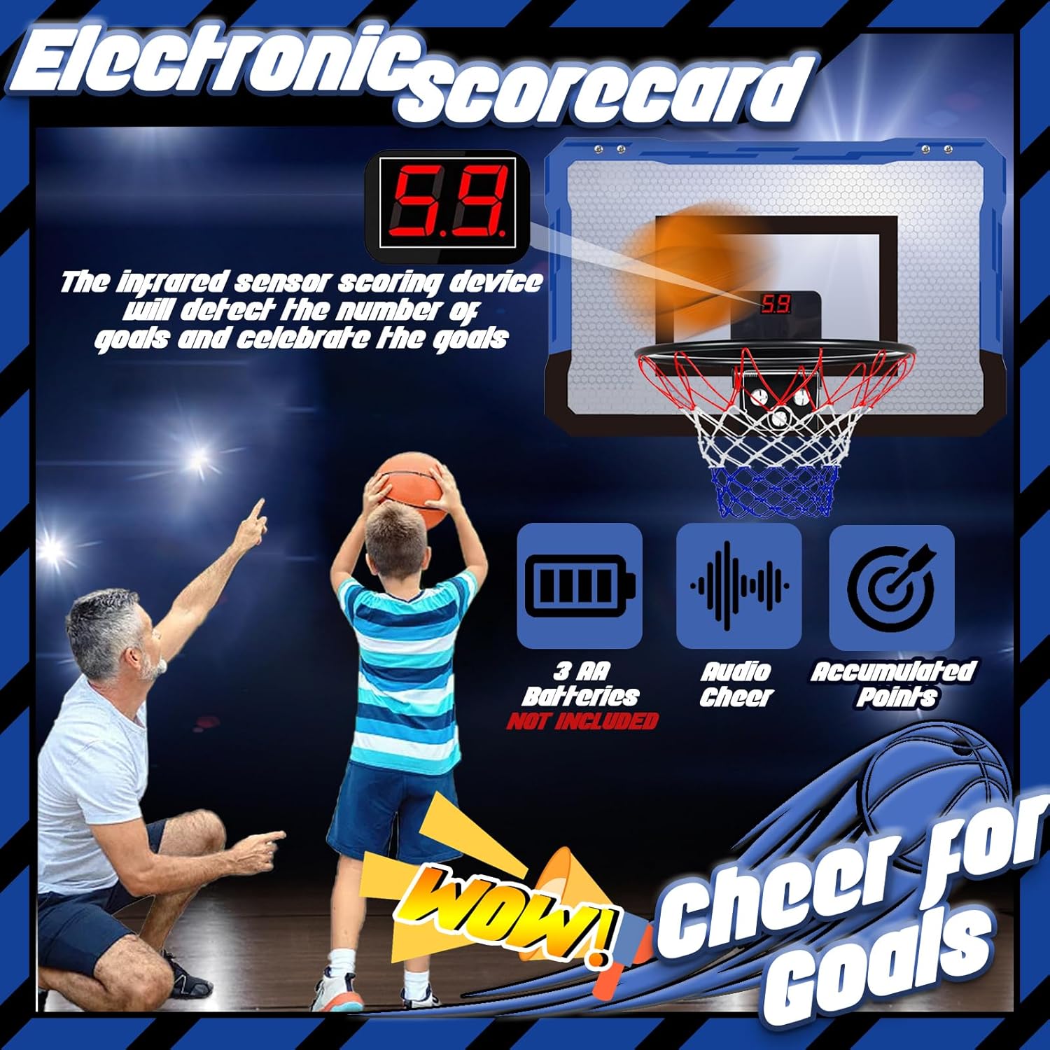 Teuvo Mini Canestro Basket da Camera con Punteggio Automatico - immagine 2