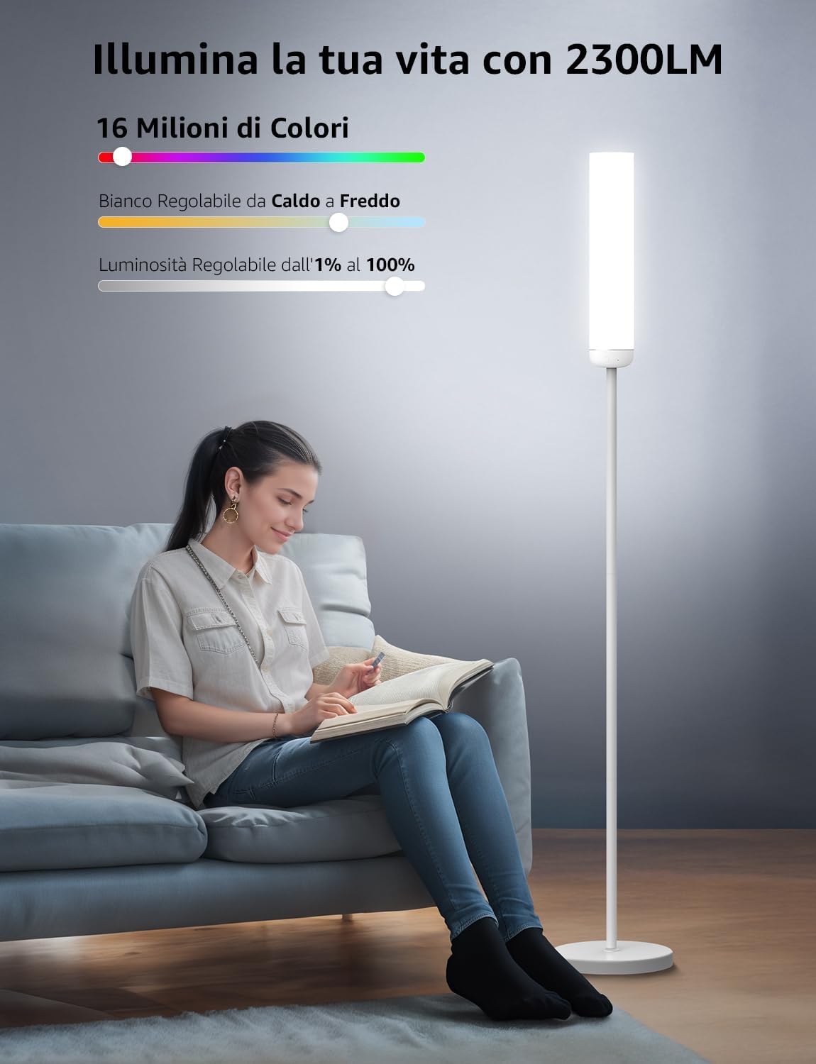 Lepro O1 AI Lampada da Terra RGBIC 1800 Lumen - immagine 7