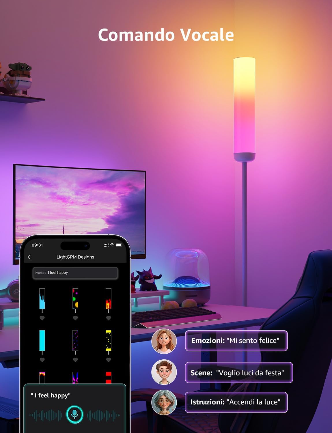 Lepro O1 AI Lampada da Terra RGBIC 1800 Lumen - immagine 9