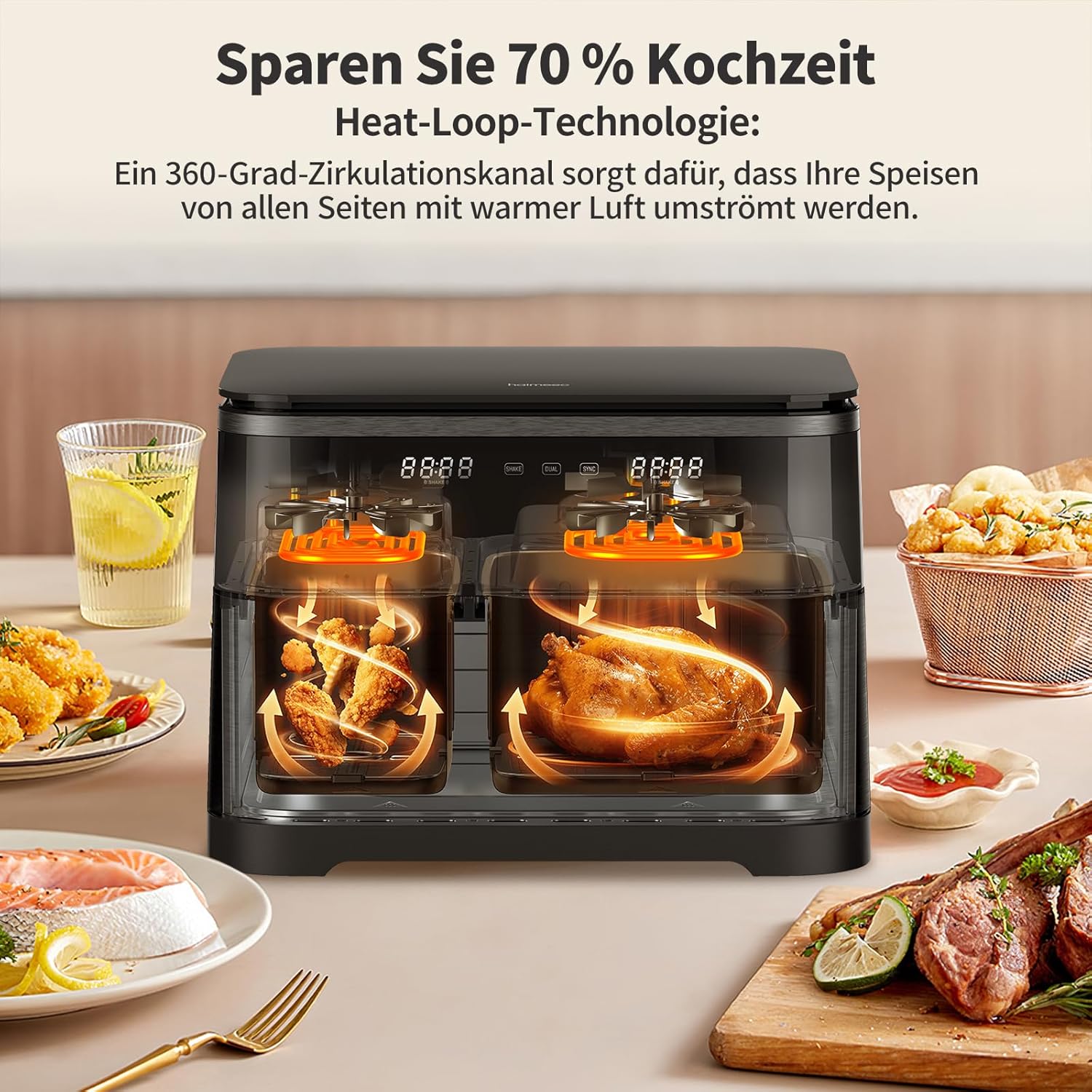 Friggitrice ad Aria 11 Litri Doppio Cestello - immagine 4