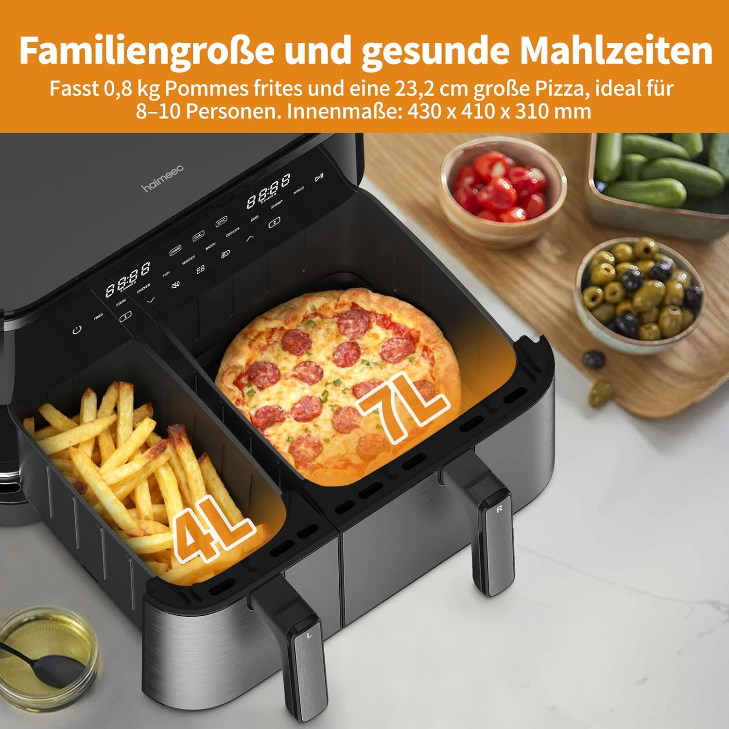 Friggitrice ad Aria 11 Litri Doppio Cestello - immagine 6