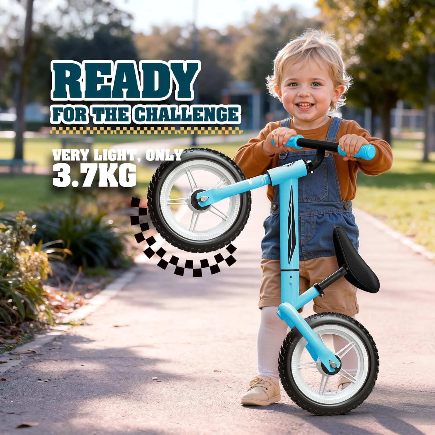 Bicicletta Senza Pedali per Bambini 2-5 Anni, Blu - immagine 2