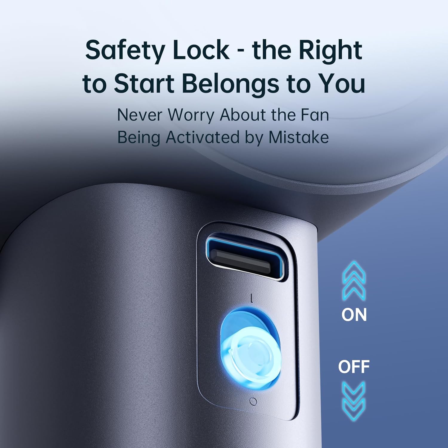 Jisulife Ventilatore Portatile a Mano 3600mAh, Blu - immagine 5