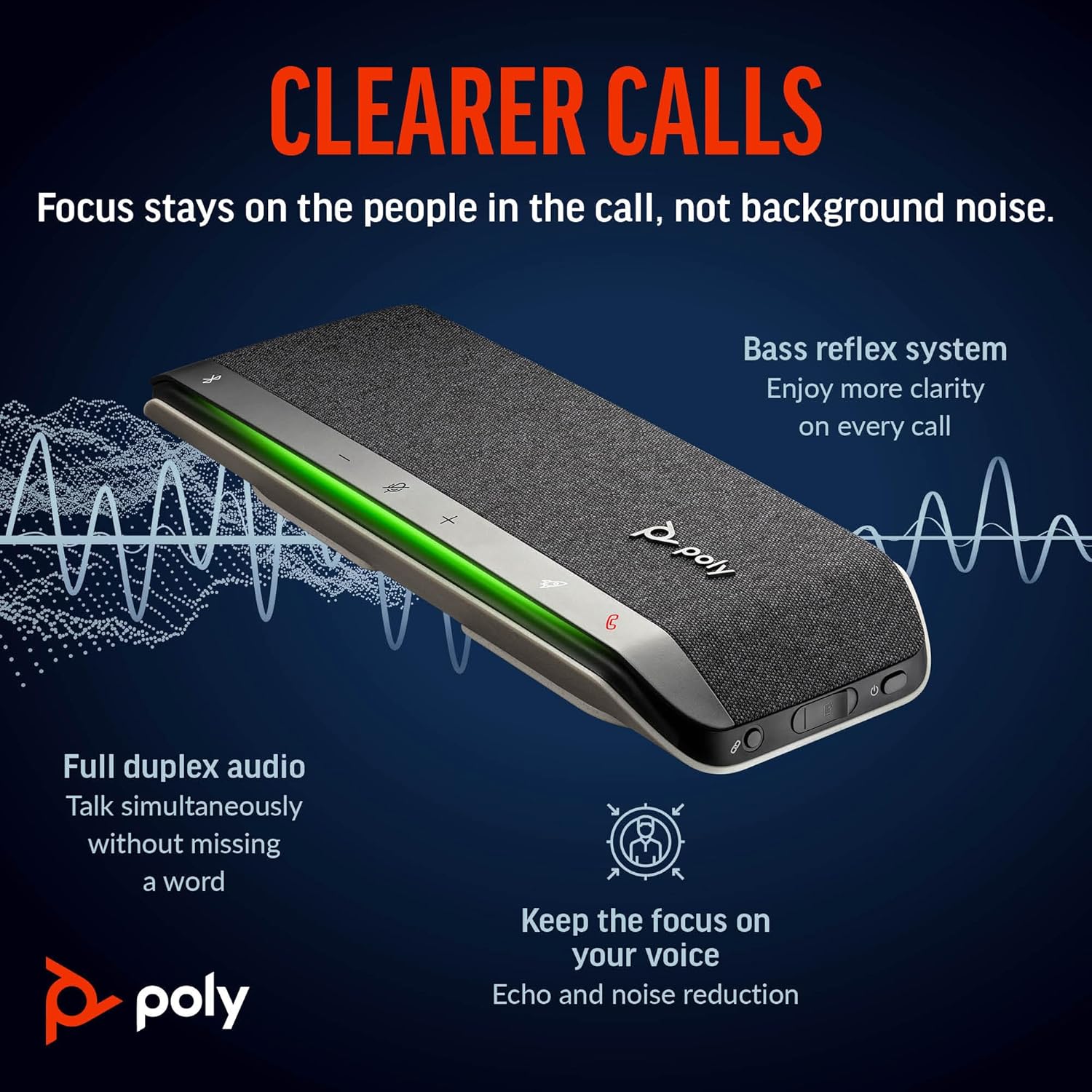 Poly Sync 40+ - Vivavoce Conferenze Wireless, Nero - immagine 3