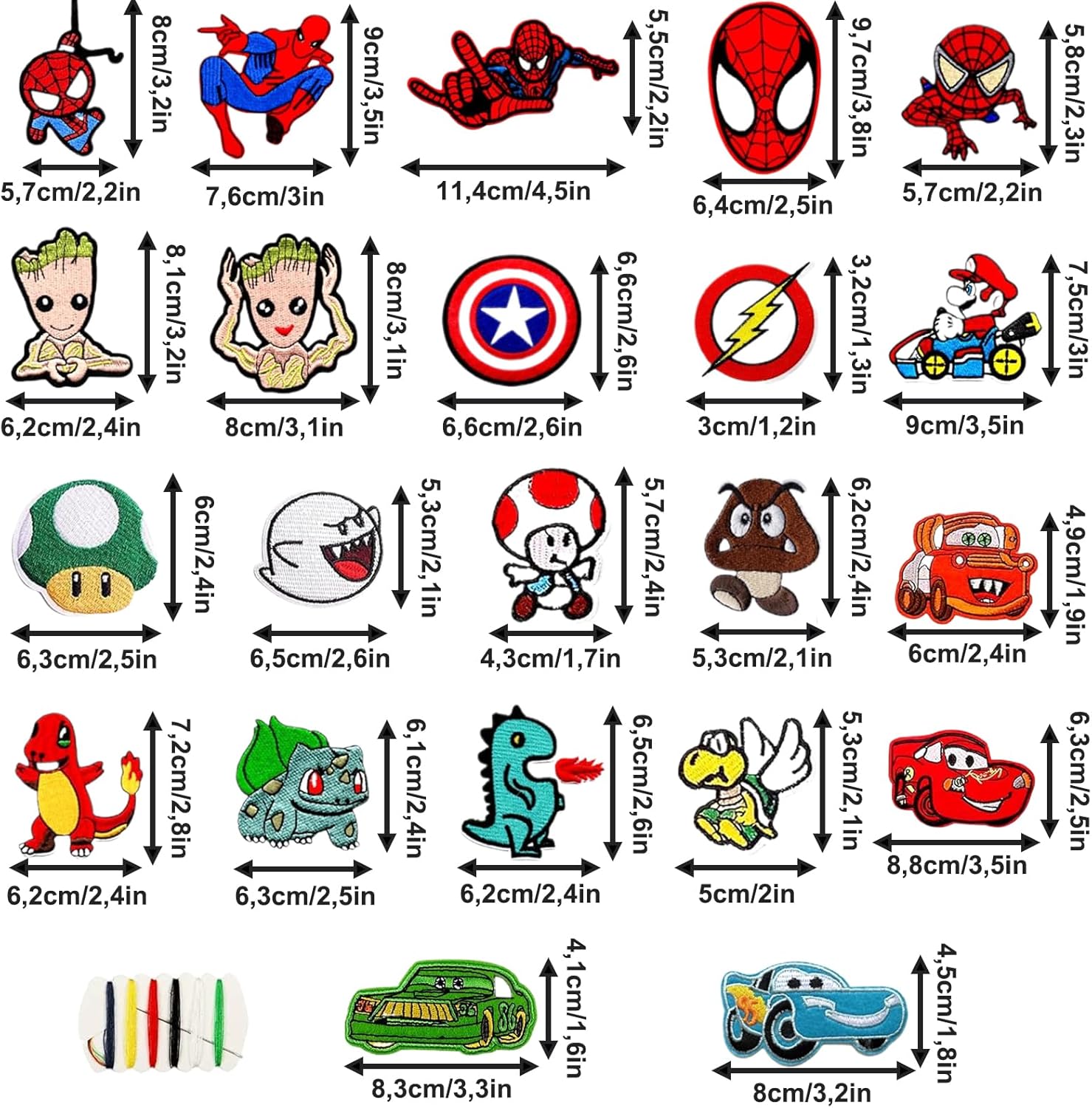 Autownlux 22 Pezzi Toppe Termoadesive Assortite - immagine 2