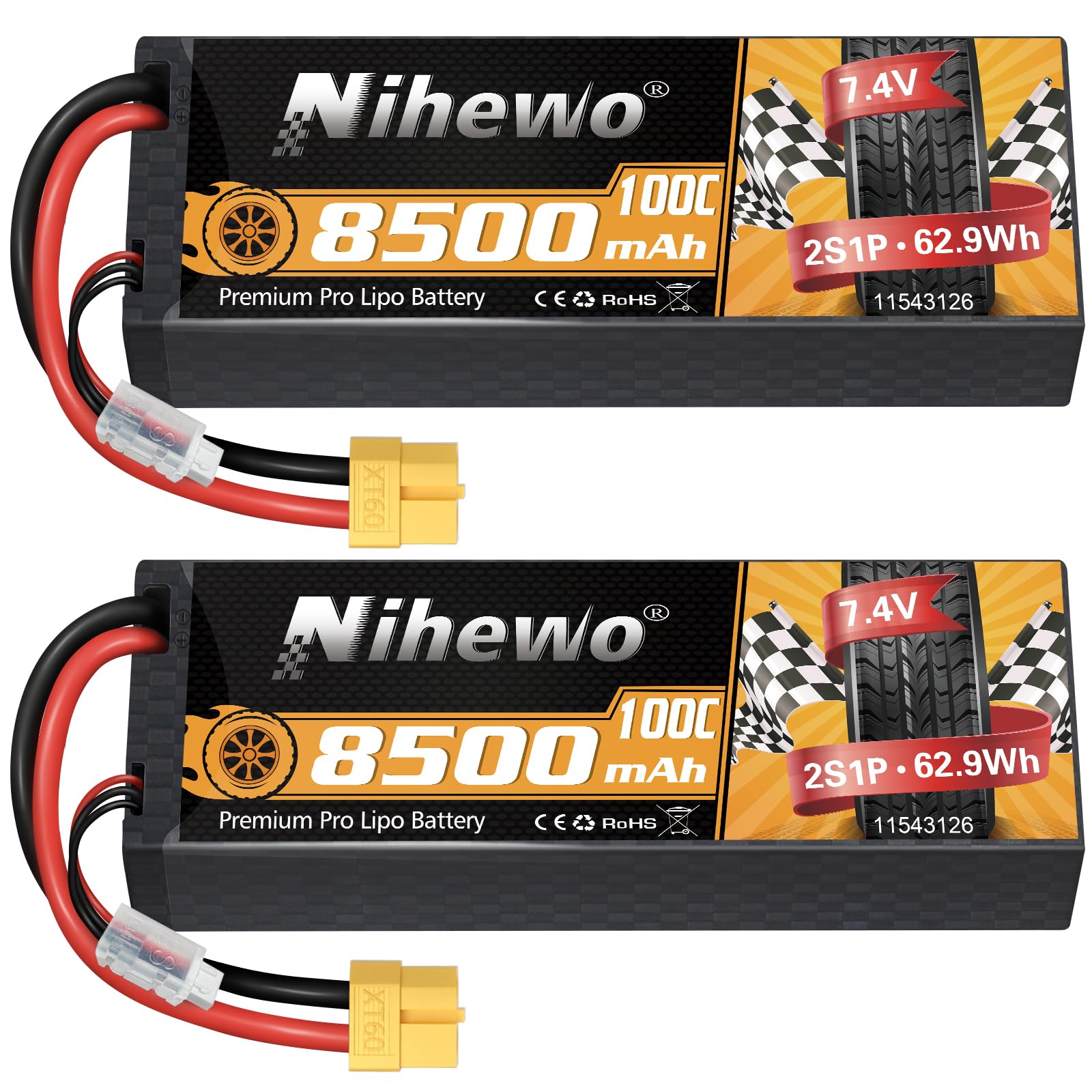 Batteria LiPo 2S 8500mAh 7.4V RC (2 pz)