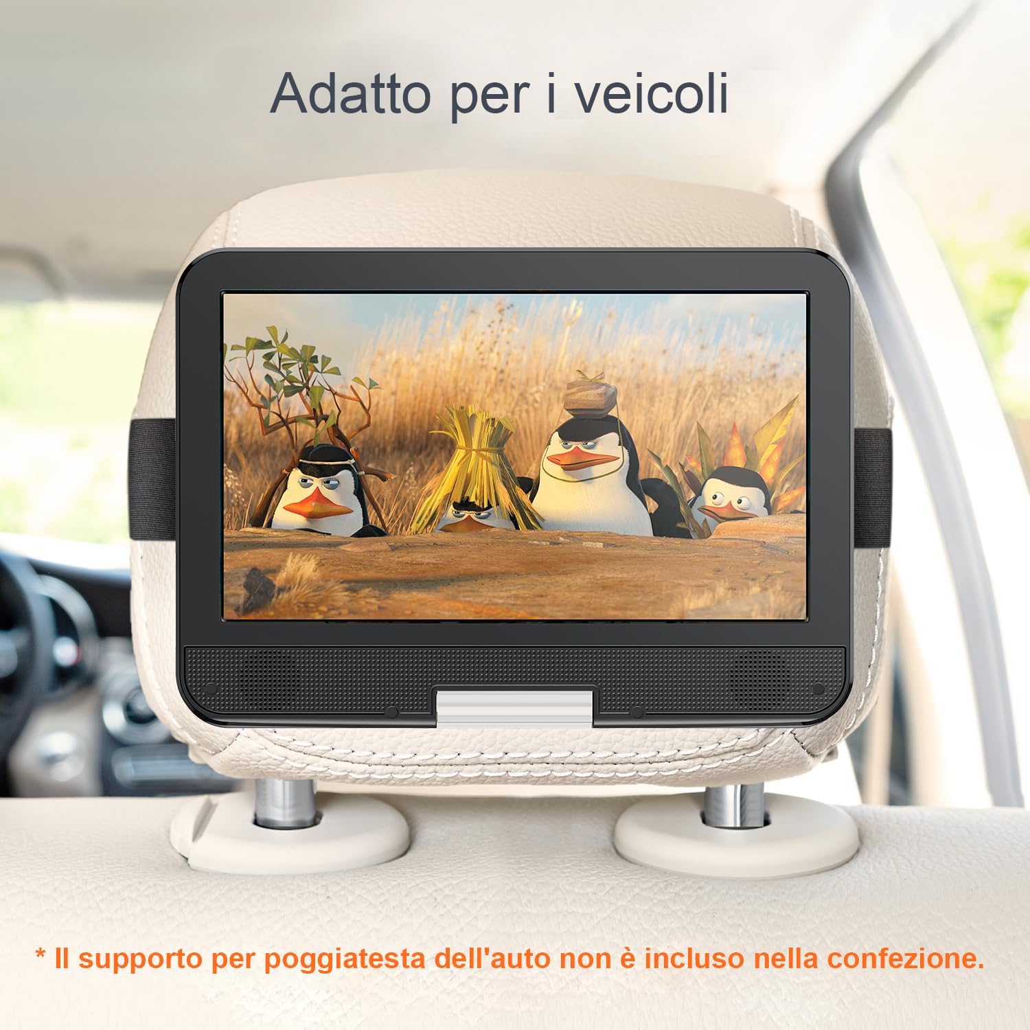 Yoton Lettore DVD Portatile 12,5" HD, Bianco - immagine 4