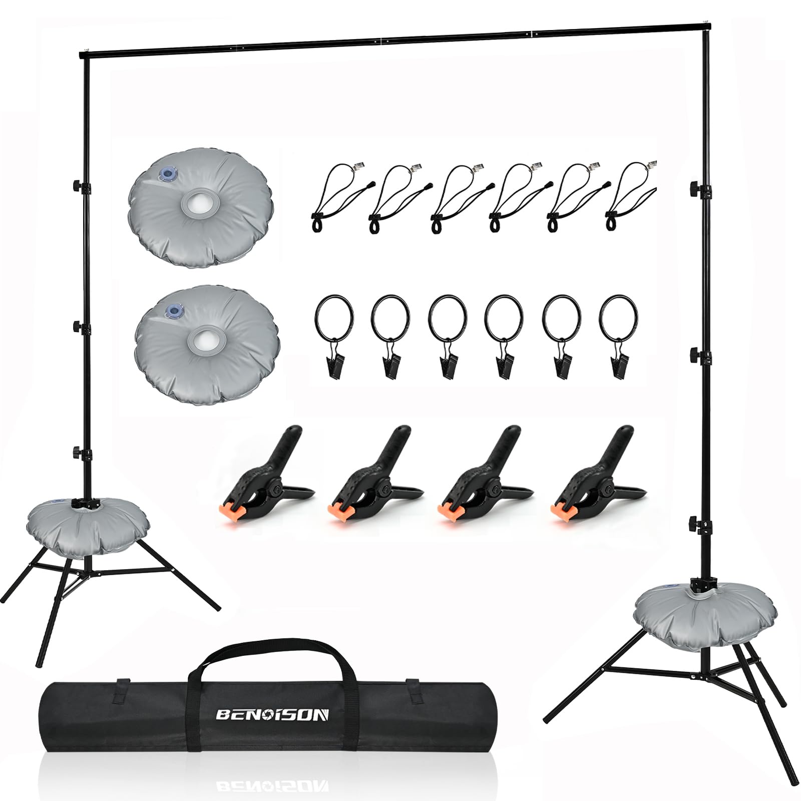 BENOISON Supporti per Sfondi 2,6x3m, Nero