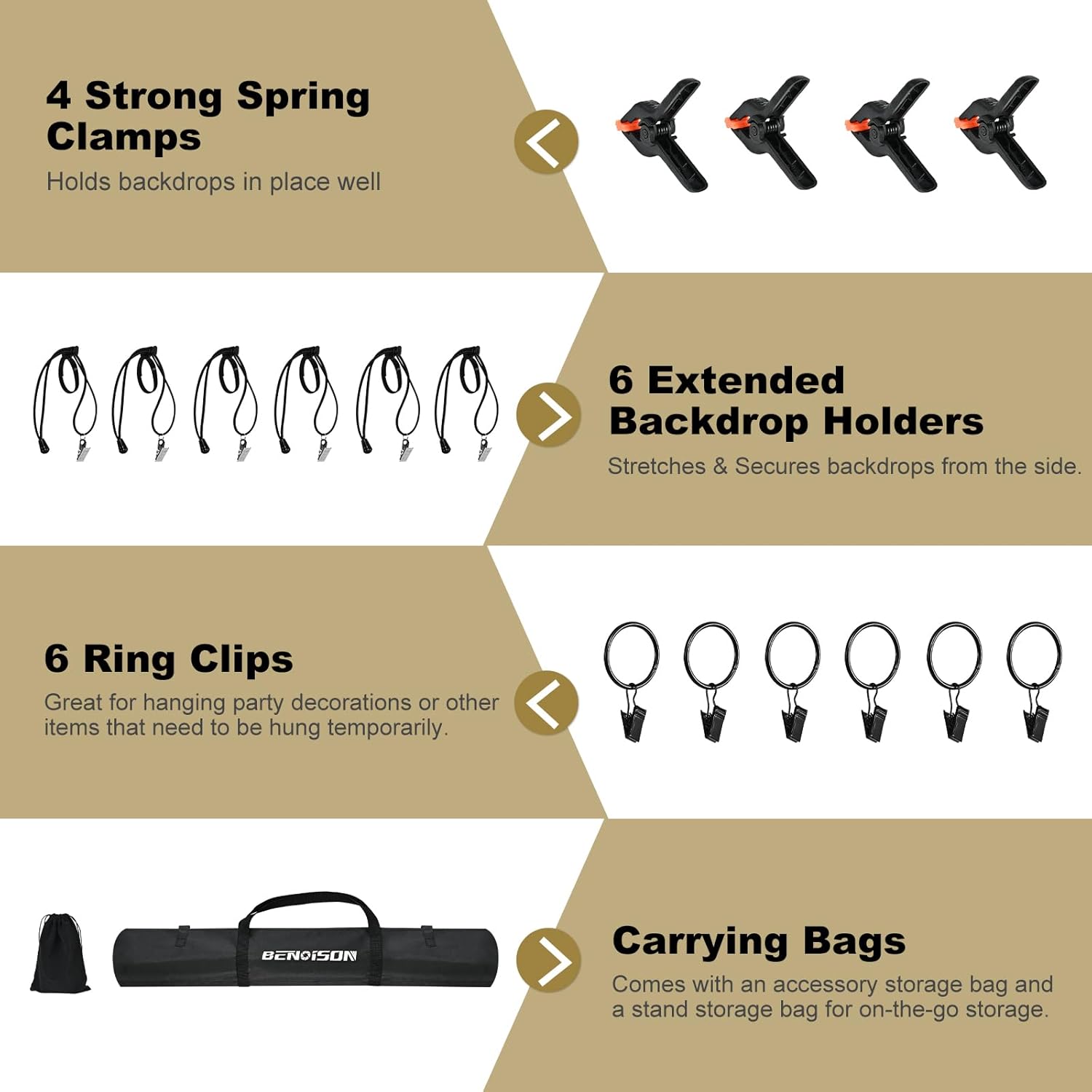 BENOISON Supporti per Sfondi 2,6x3m, Nero - immagine 6