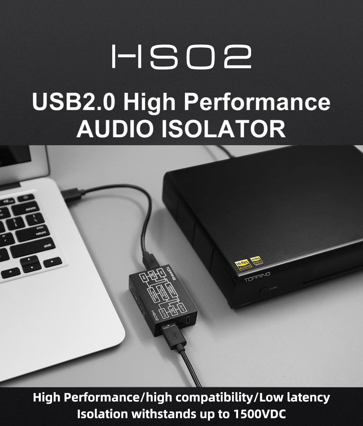 TOPPING HS02 Audio Isolatore (Nero) - immagine 2