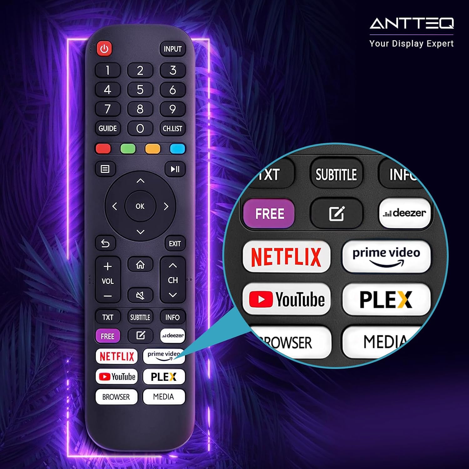 Antteq ViTA Smart TV 32 Pollici(81cm) Televisore,Vidaa App Store, DAZN/Youtube/Netflix/Prime video,Triple Tuner,Wifi，HDMI，2025 - immagine 4