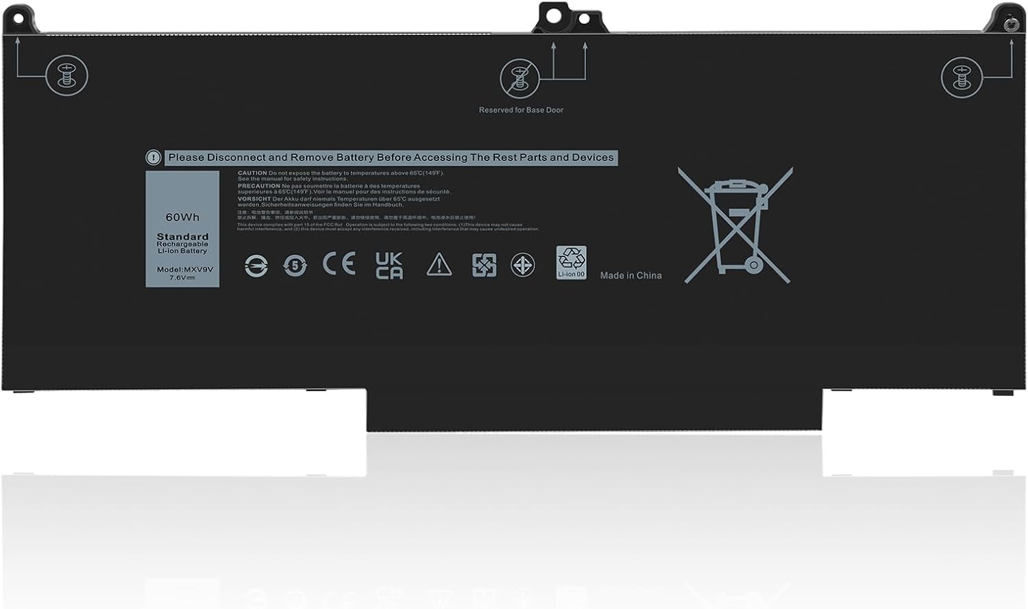 Asuncell Batteria Laptop 60Wh 7.6V MXV9V per Dell Latitude - immagine 1