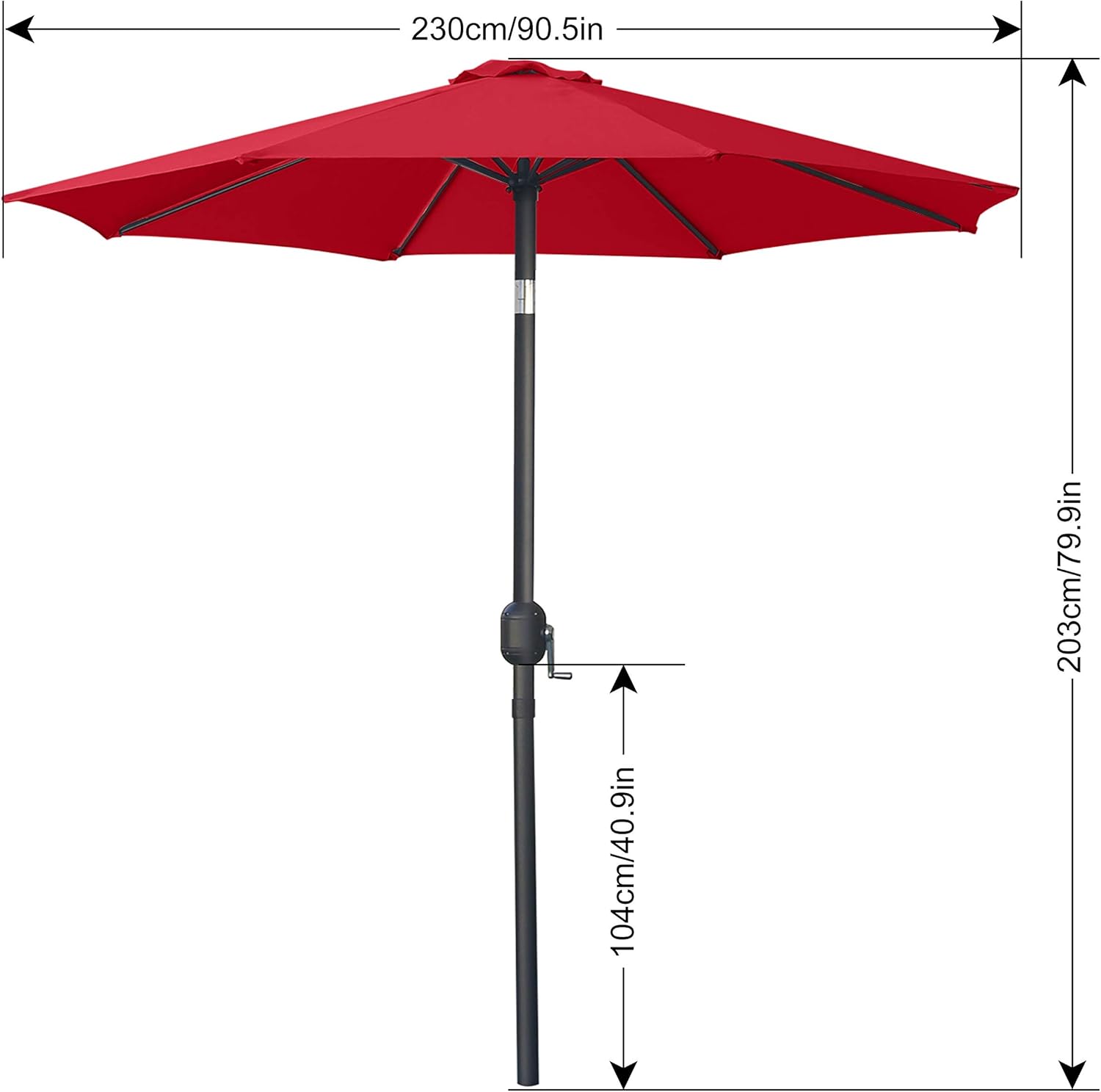 ABCCANOPY Ombrelloni da giardino resistenti, 21 cm, colore rosso - immagine 3