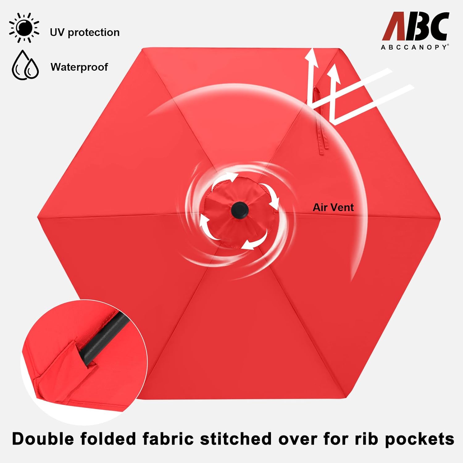 ABCCANOPY Ombrelloni da giardino resistenti, 21 cm, colore rosso - immagine 6