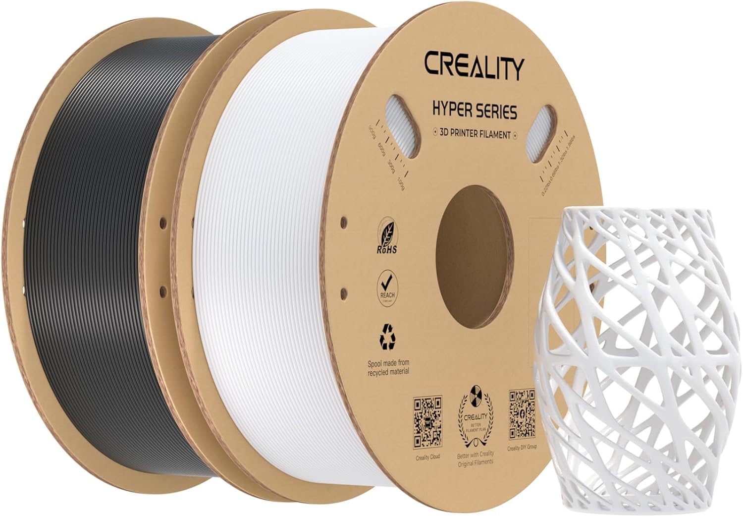 Creality Hyper PETG Filamento 2 kg 1,75 mm Nero e Bianco