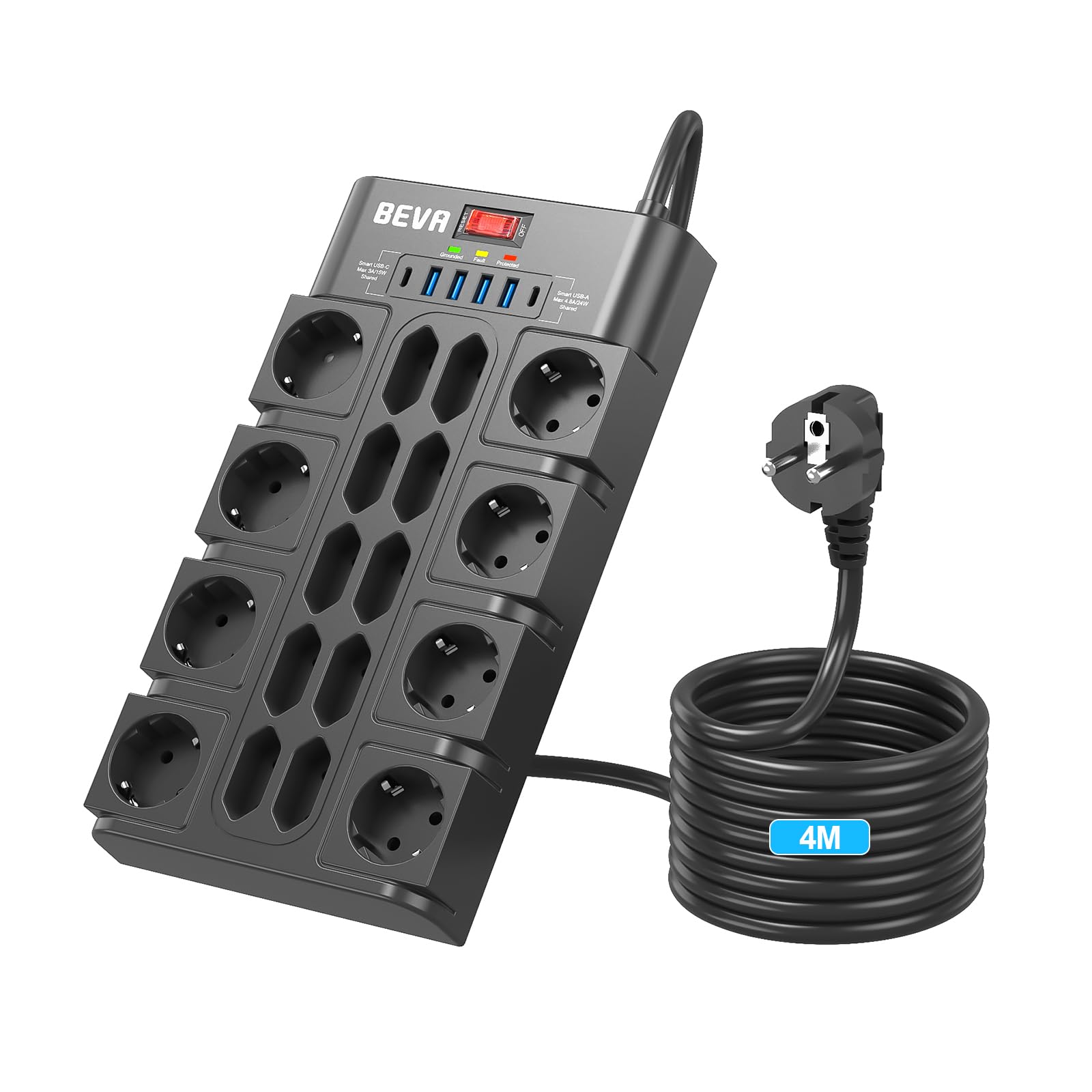 Beva Ciabatta Elettrica 3680W/16A con 18 Prese CA 4M