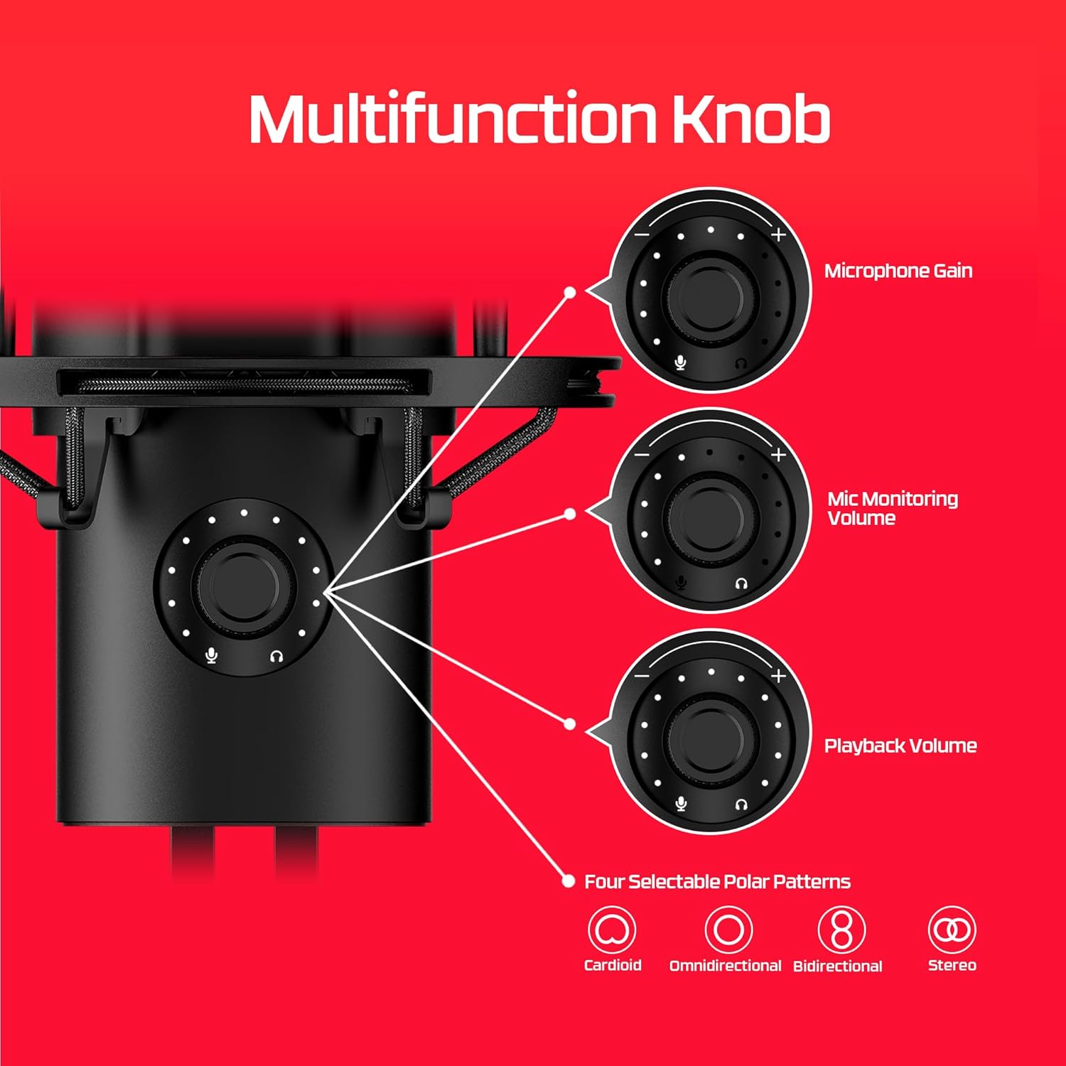 Hyperx QuadCast 2 - Microfono Gaming USB Condensatore - immagine 4