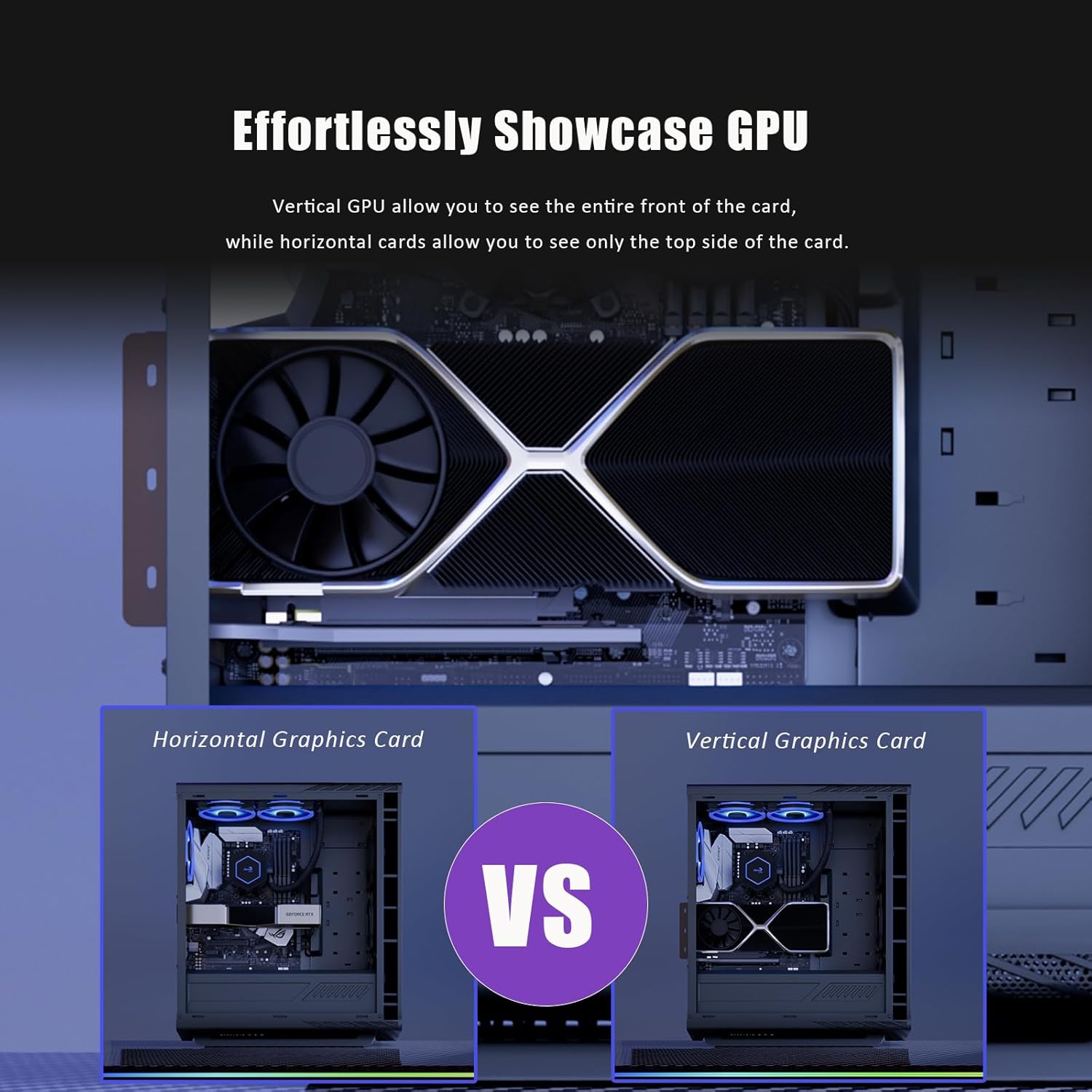 Glotrends Staffa Supporto GPU Verticale PCIe 5.0 150mm - immagine 3