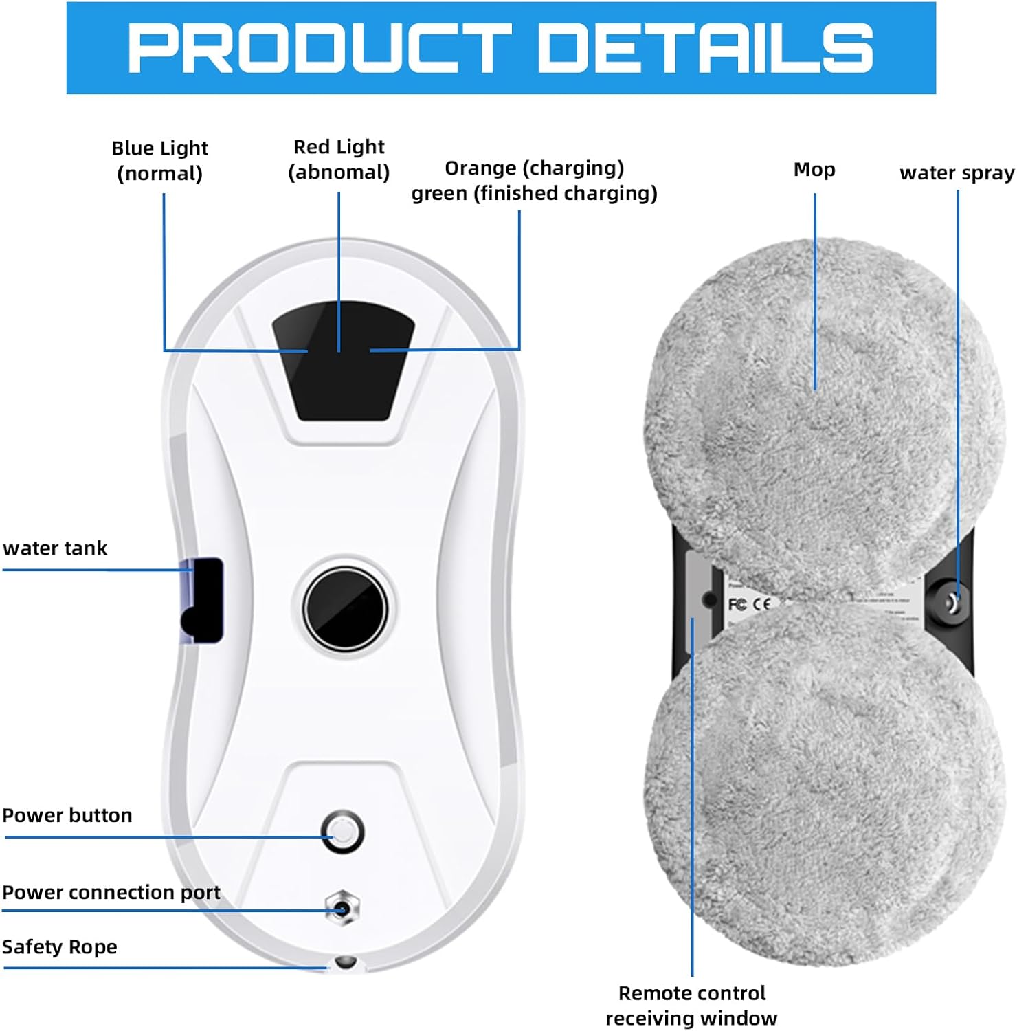 Robot Lavavetri Finestre Elettrico 5600pa - immagine 6