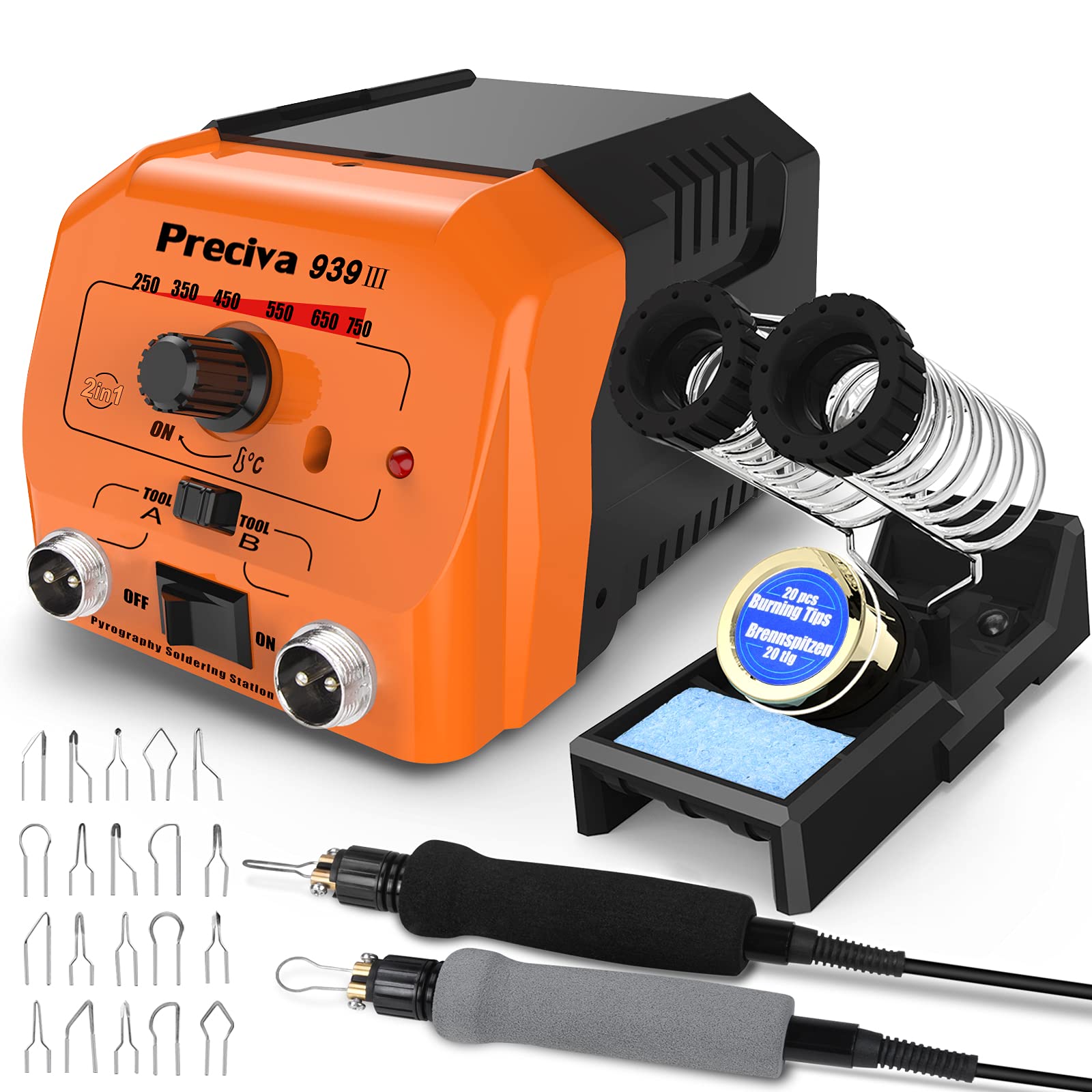 Preciva Kit Pirografia Legno Professionale 40W