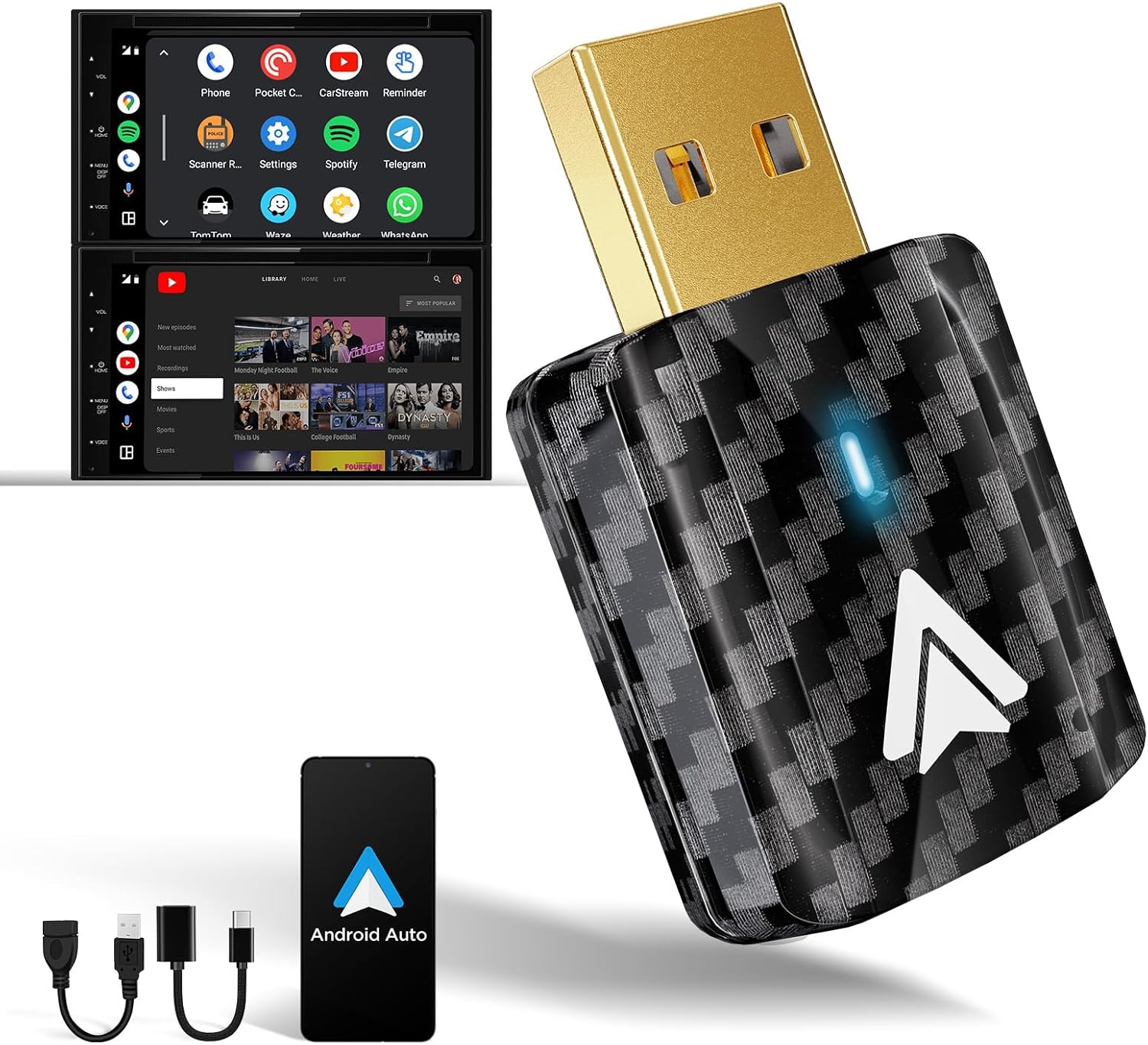 MSXTTLY Adattatore Wireless Android Auto U2AC-L9 2025 - immagine 1