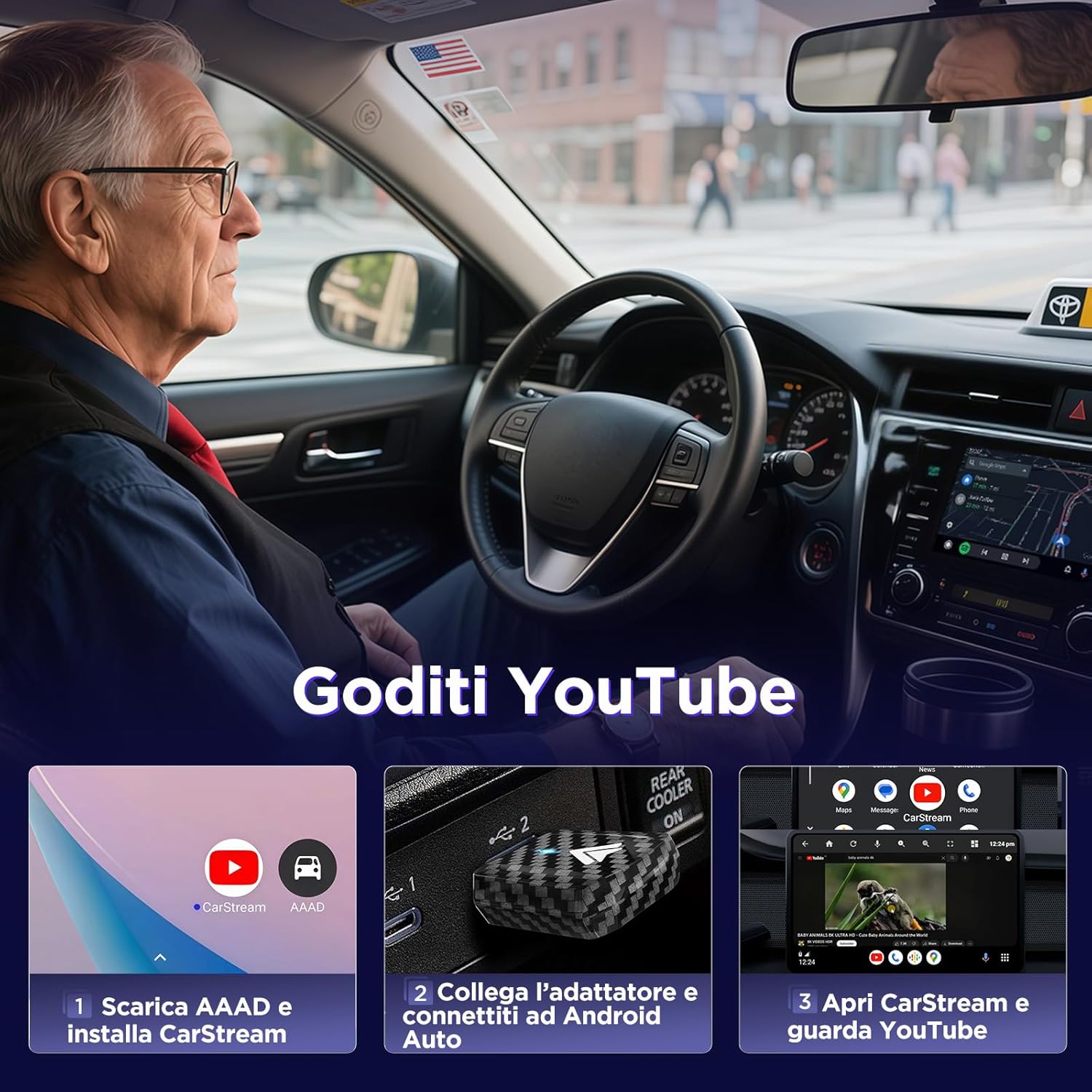 MSXTTLY Adattatore Wireless Android Auto U2AC-L9 2025 - immagine 7