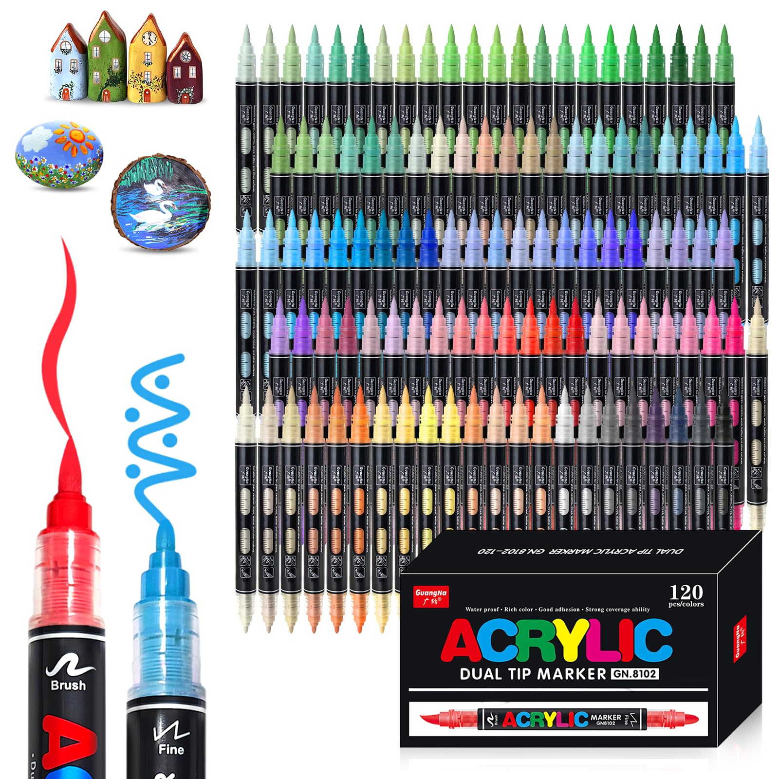 Vakki Pennarelli Acrilici Doppia Punta 120 Colori