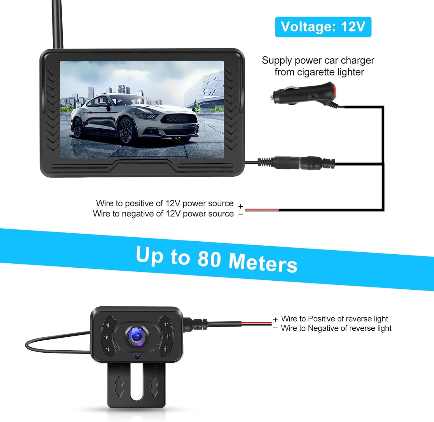 Hodozzy Kit Telecamera Retromarcia Digitale Wireless - immagine 2