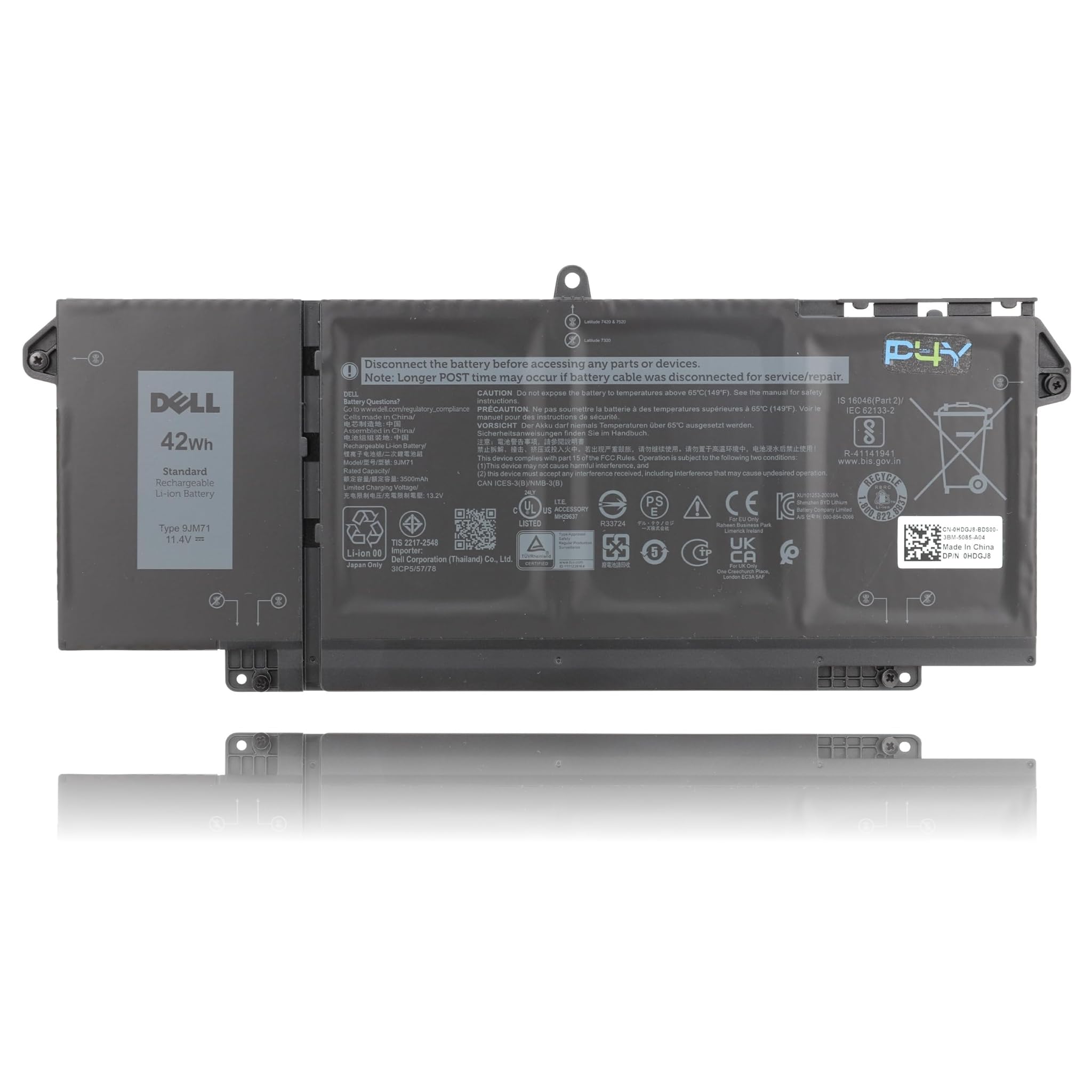 P4y Batteria 42WHR 3C 11.4V 9JM71