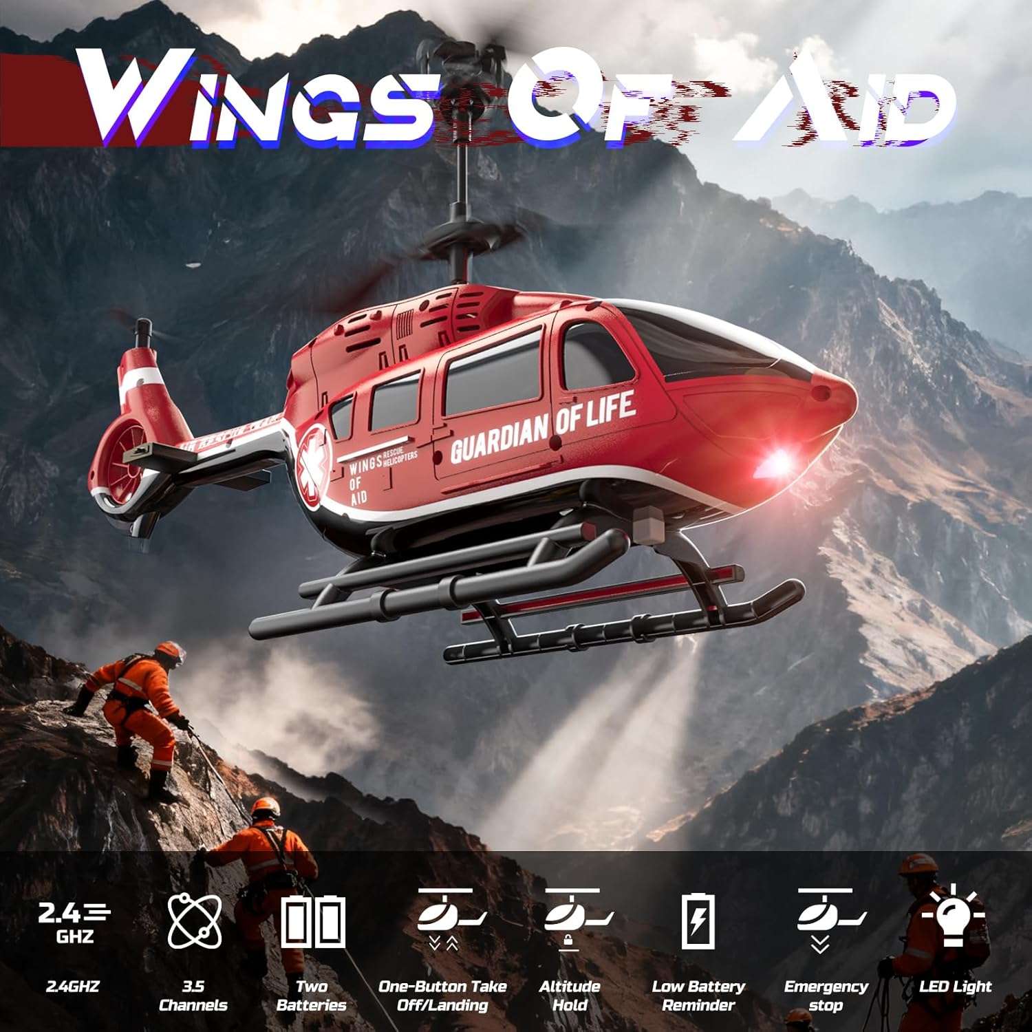 DEERC Elicottero Telecomandato Militare con LED - immagine 2