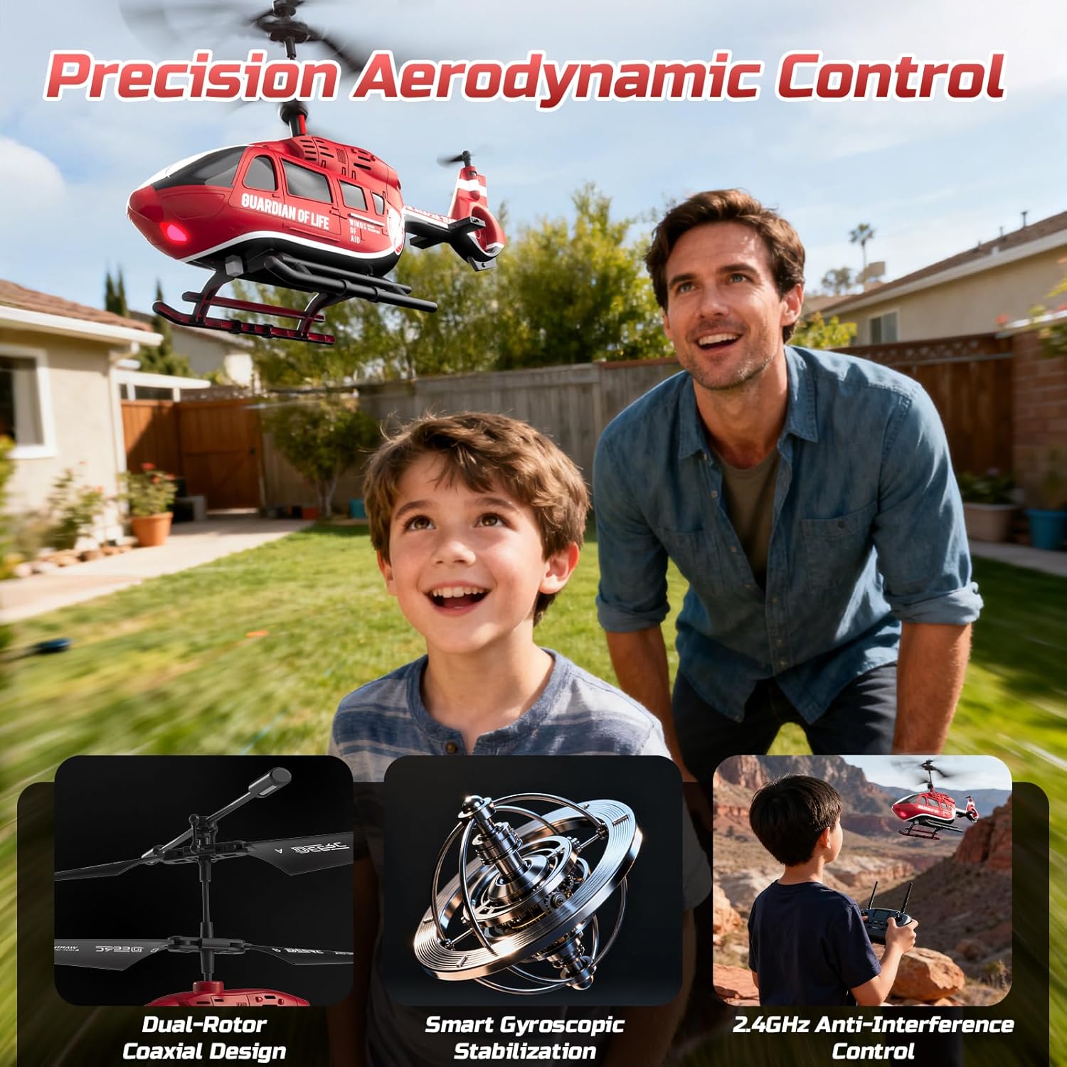 DEERC Elicottero Telecomandato Militare con LED - immagine 6