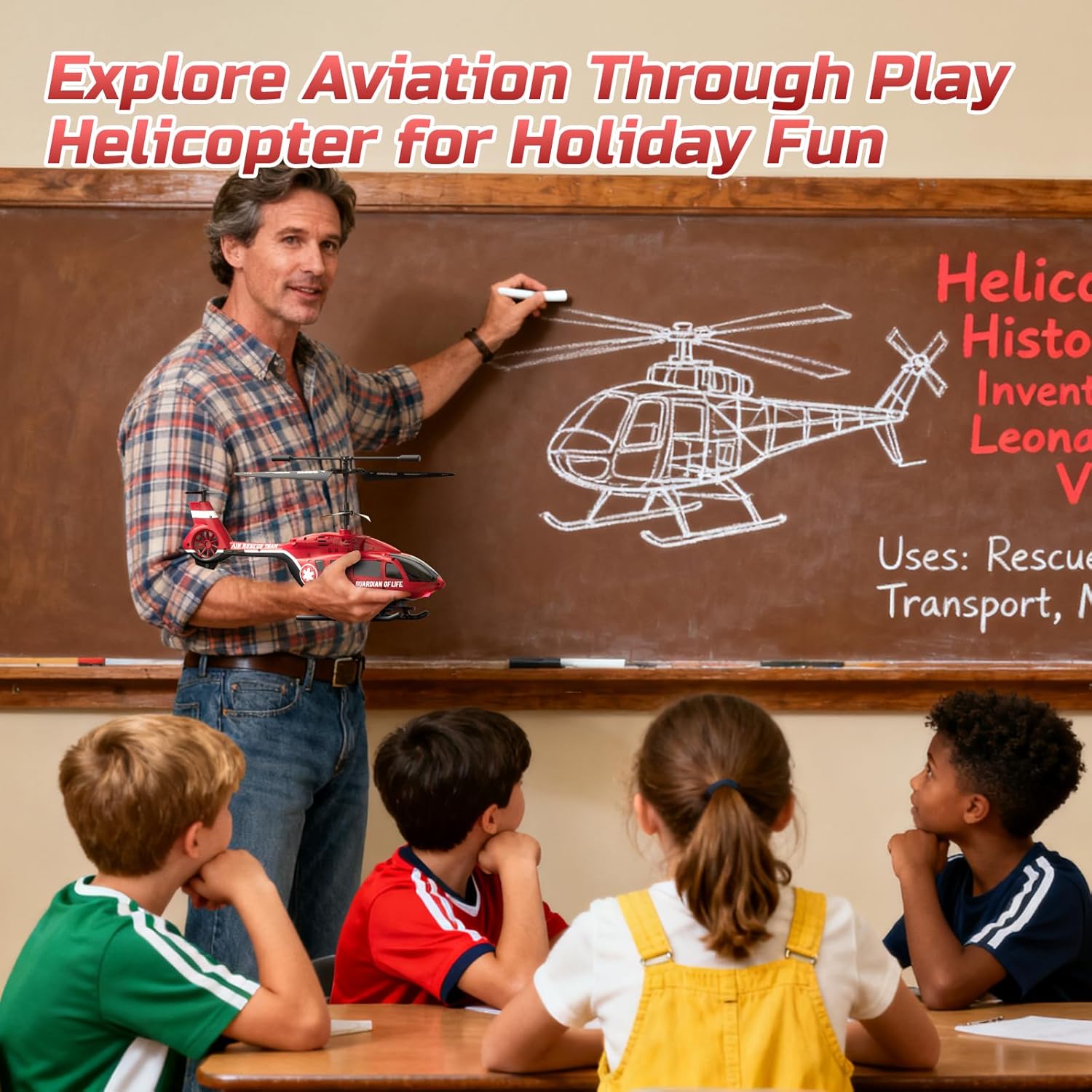 DEERC Elicottero Telecomandato Militare con LED - immagine 7