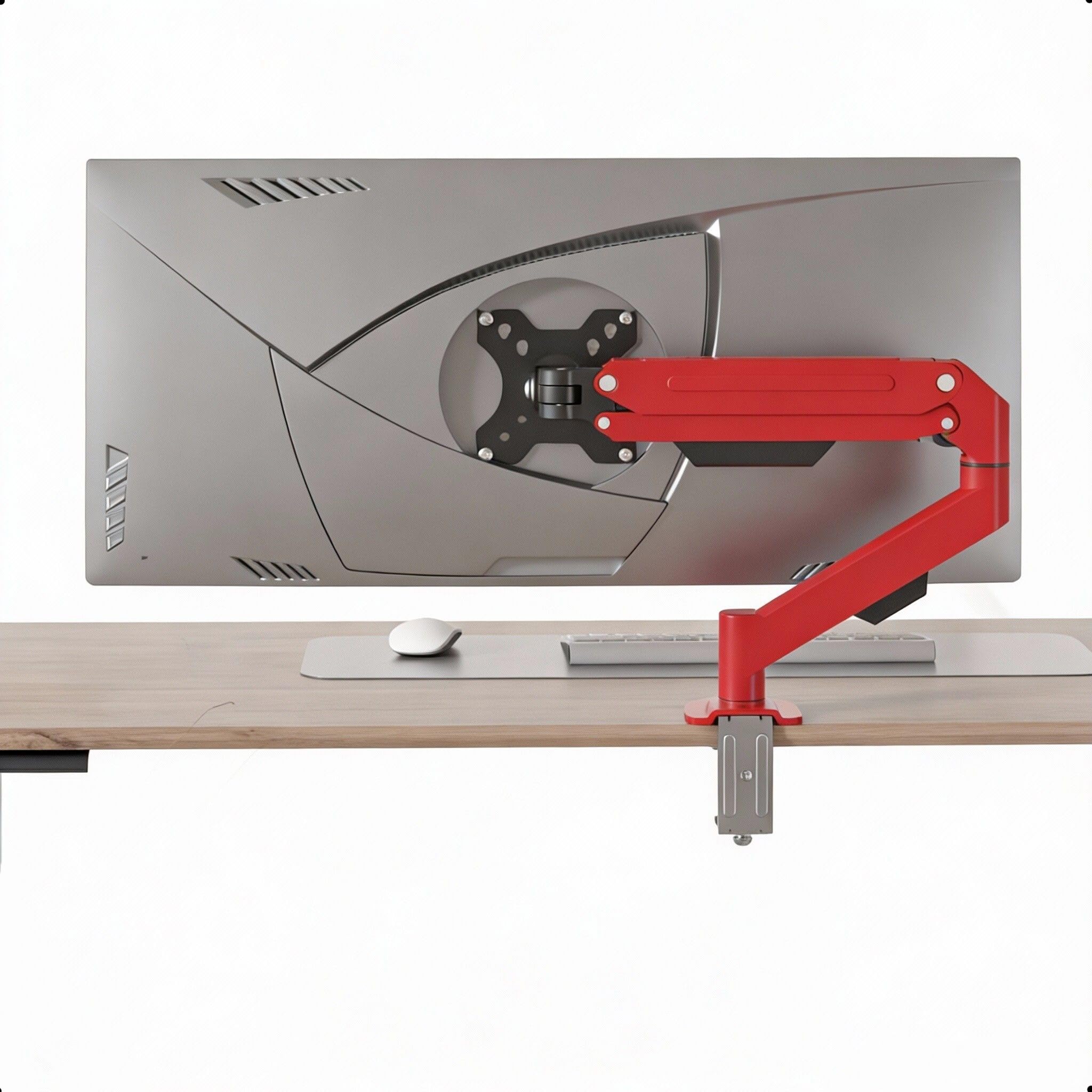 Supporto Monitor Singolo 17-34 pollici con Molla a Gas, Rosso