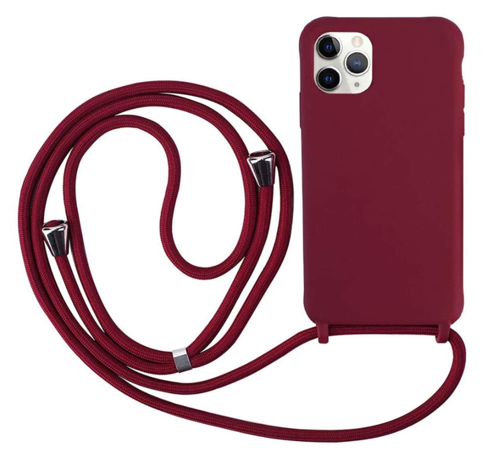 Ququcheng Cover Girocollo per iPhone 12/12 Pro (6.1"), Rosso
