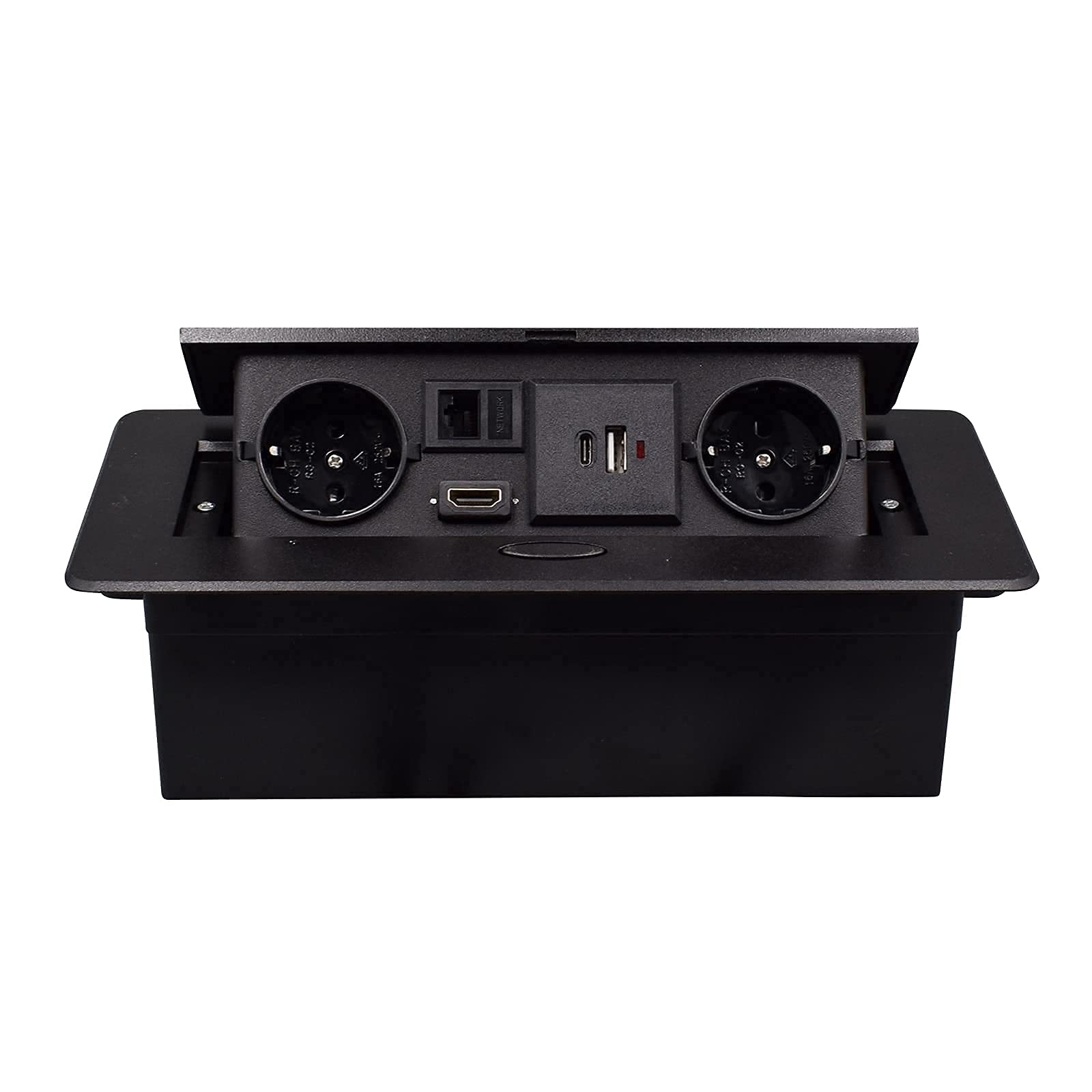 Presa da Tavolo a Scomparsa 2 EU LAN HDMI USB Type-C