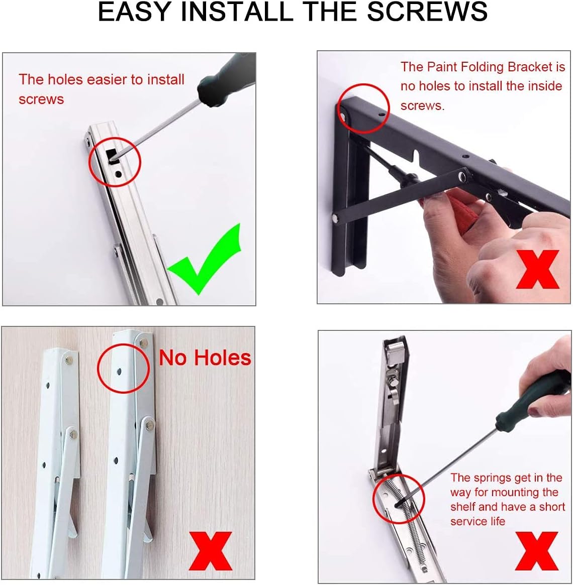 Yumore Staffe Pieghevoli per Mensole 600mm, 2 pezzi - immagine 5