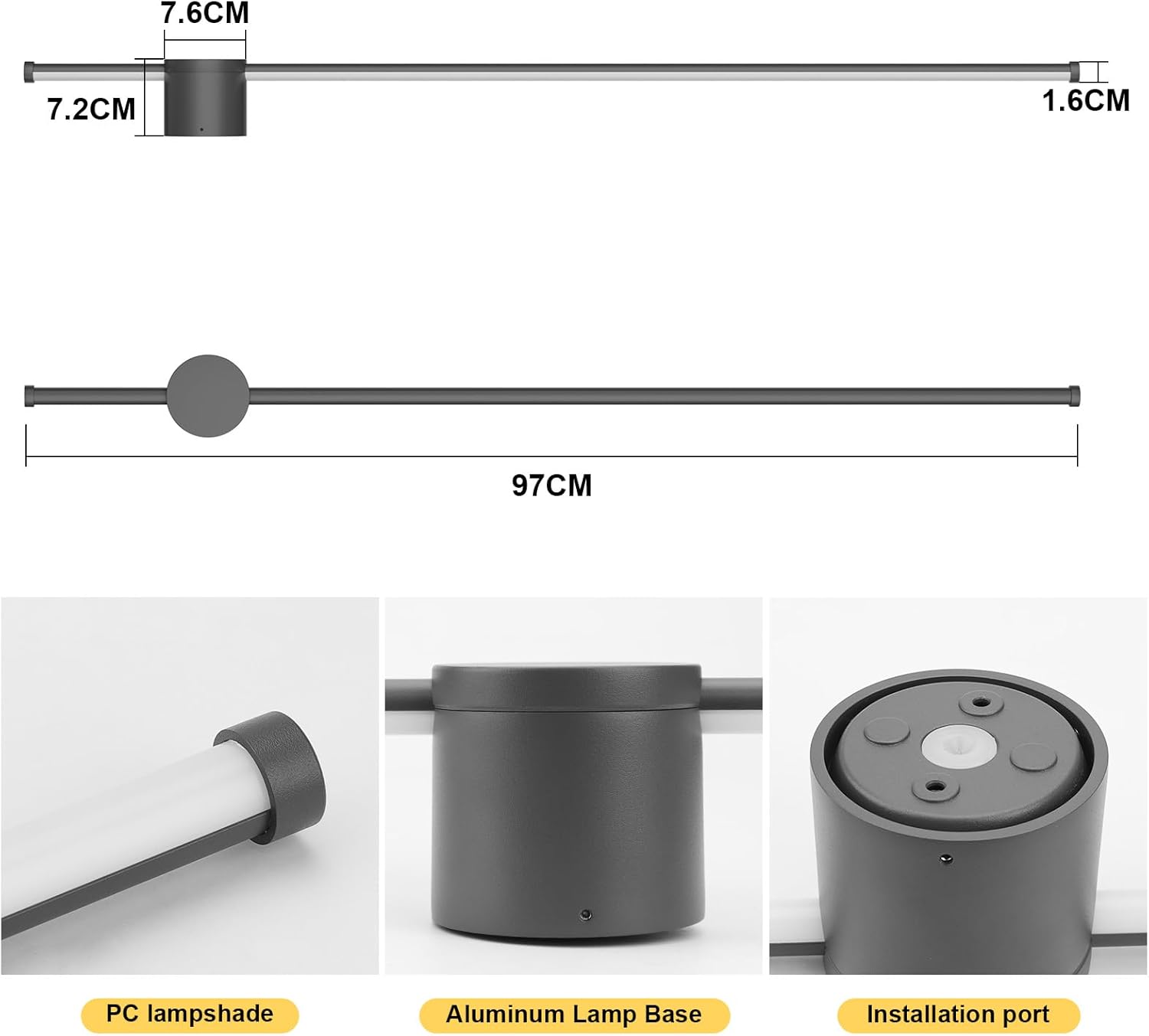 Klighten Applique LED Lunga Interno/Esterno 100CM - immagine 3