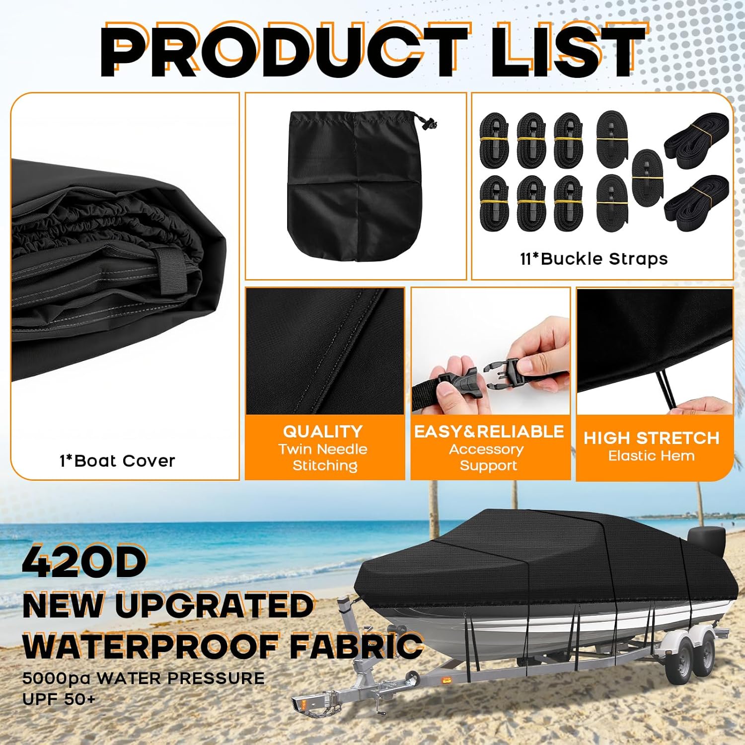 Telo Impermeabile per Barche 420D in Tessuto Oxford - immagine 4