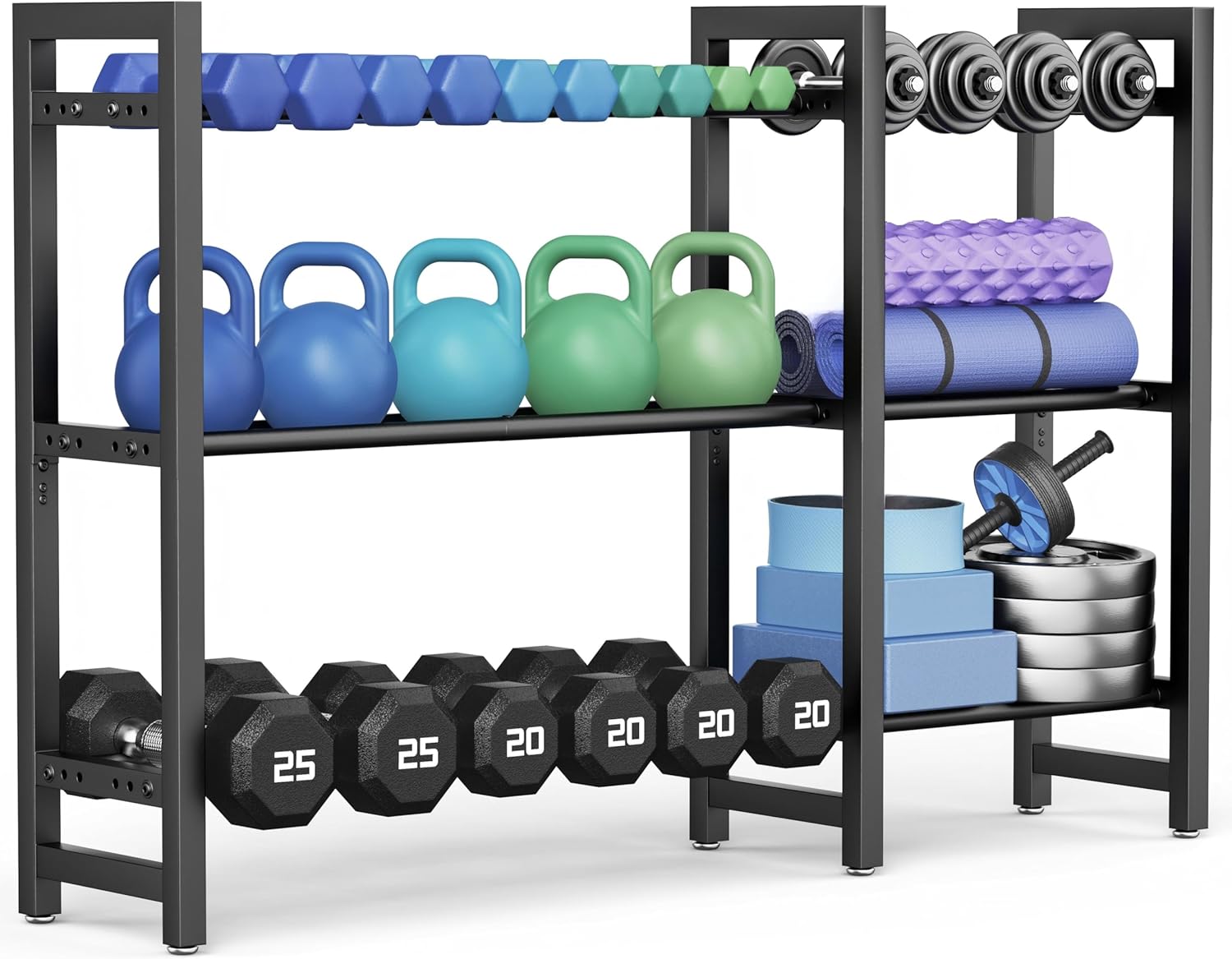 Rastrelliera per Manubri a 3 Livelli 127cm - immagine 1