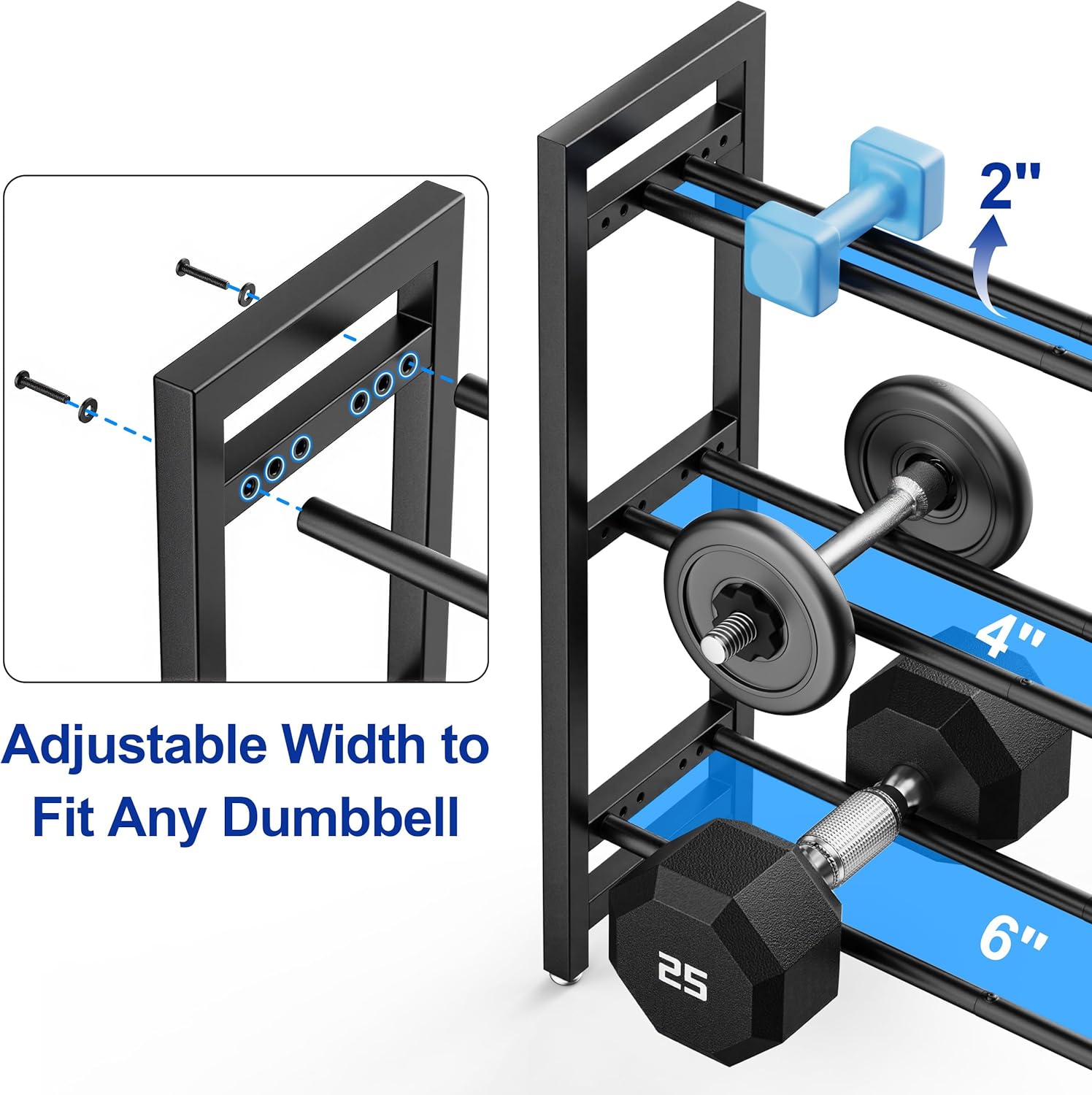 Rastrelliera per Manubri a 3 Livelli 127cm - immagine 4