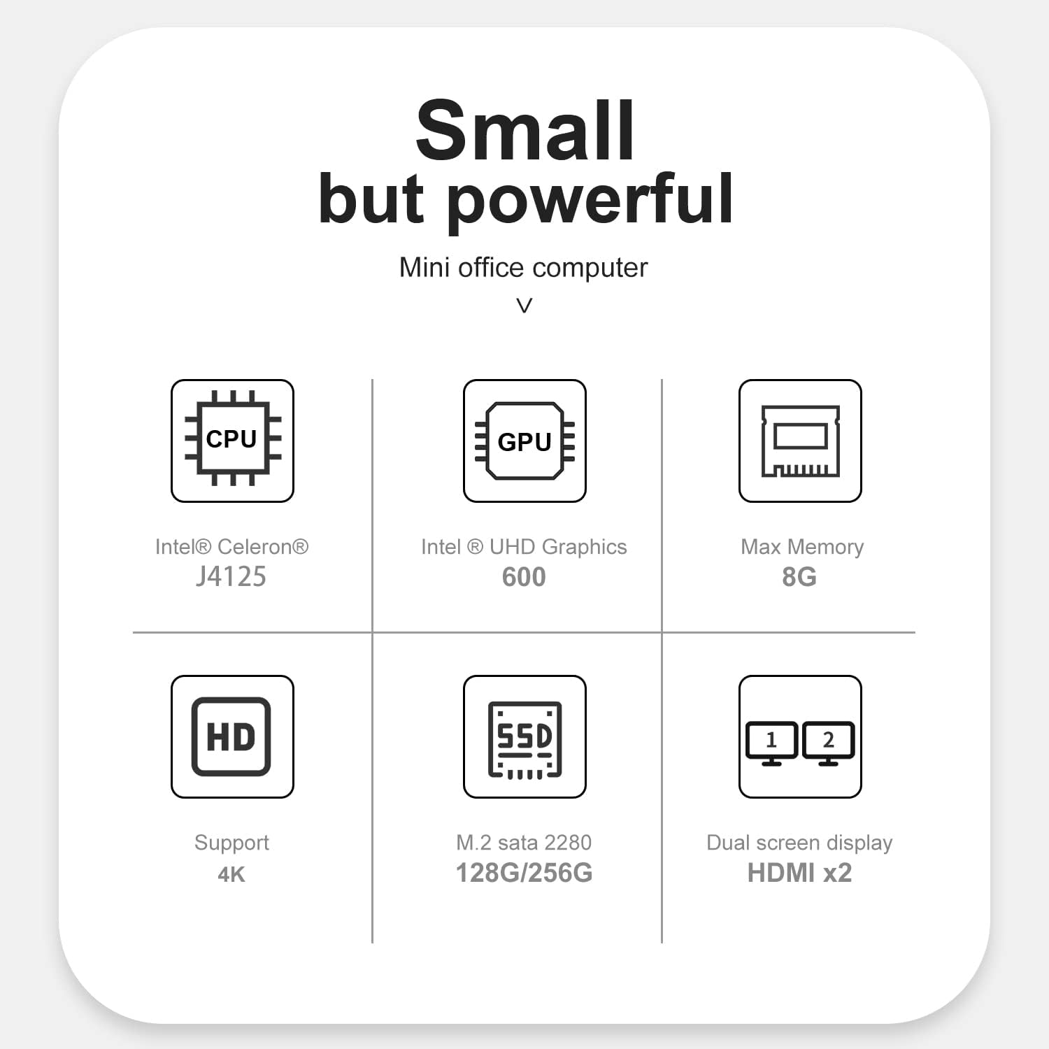 Kuyia Mini PC Desktop Windows10 8GB RAM 128GB SSD - immagine 2