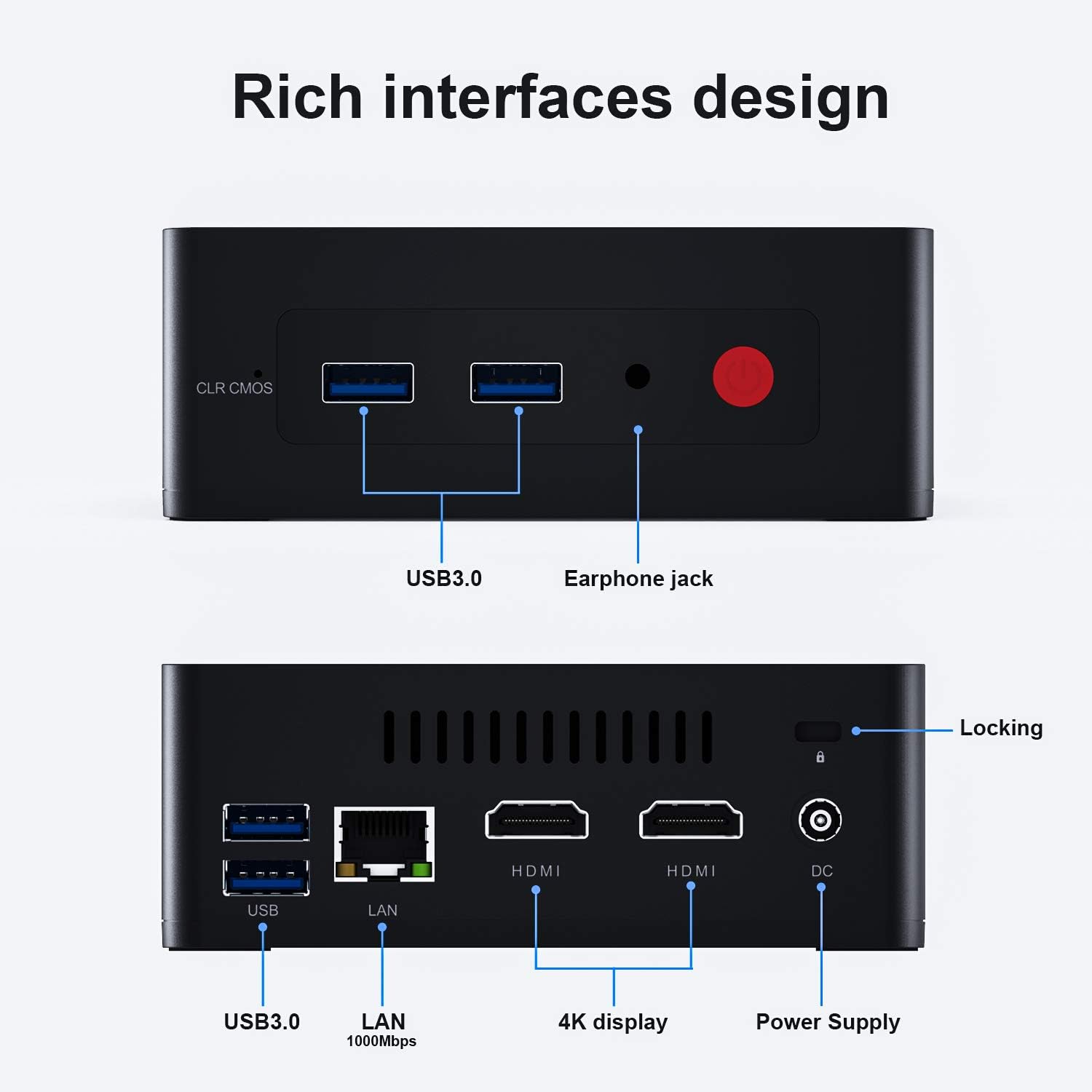 Kuyia Mini PC Desktop Windows10 8GB RAM 128GB SSD - immagine 8