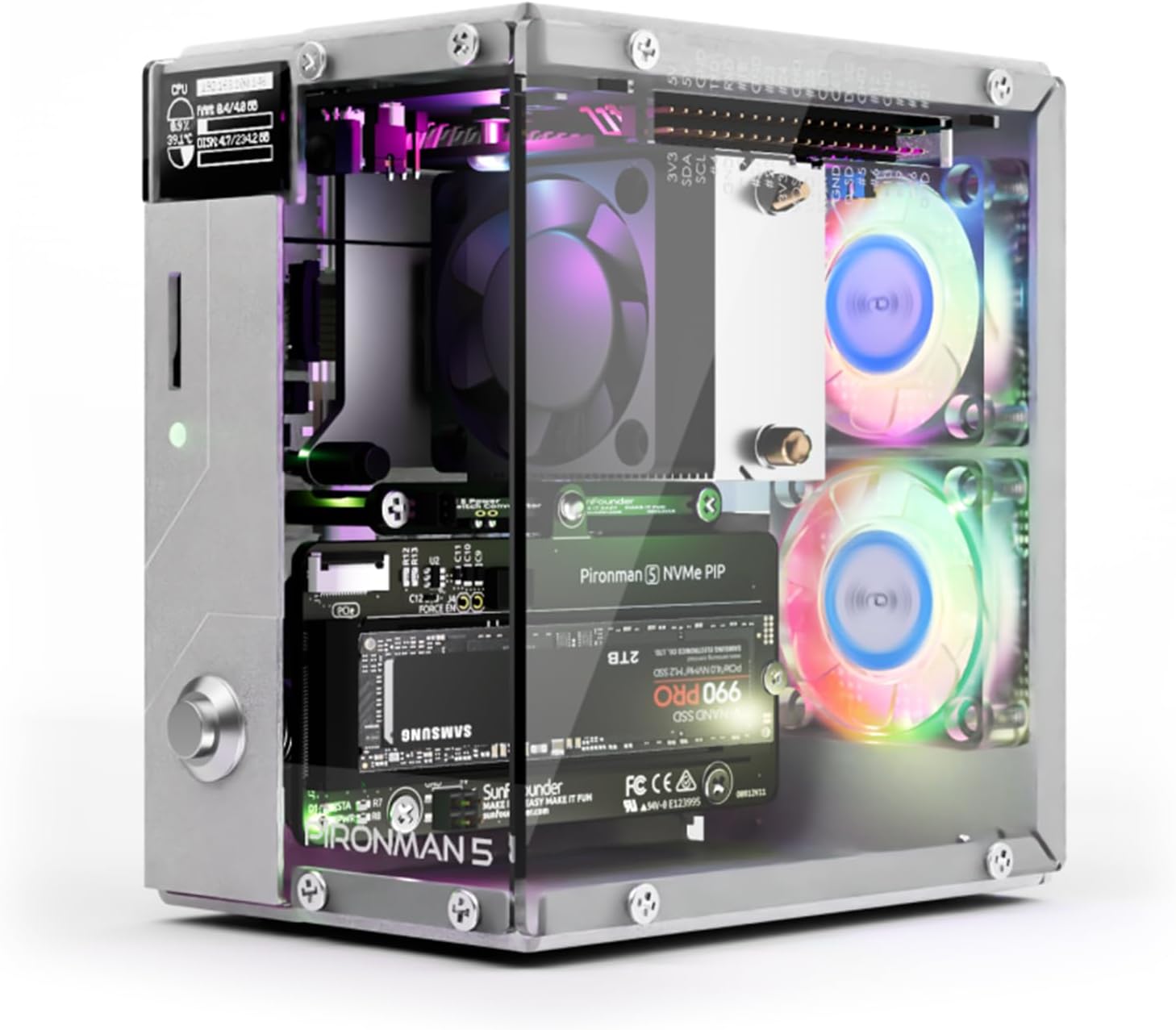 Pironman 5 NVMe M.2 SSD Case per Raspberry Pi 5 - immagine 1