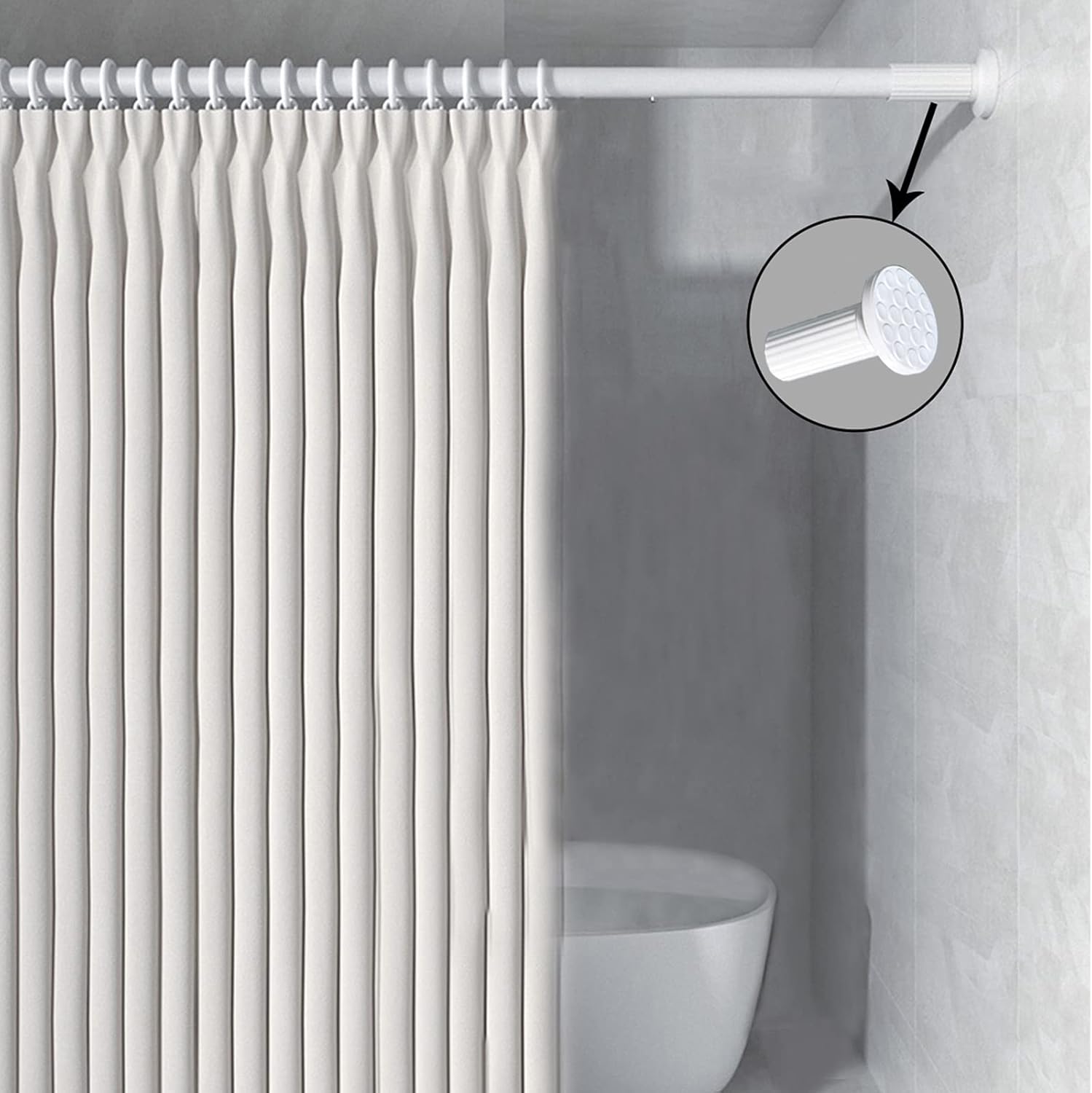 Bastone Tenda Doccia Telescopico 278-327 cm, Senza Foratura