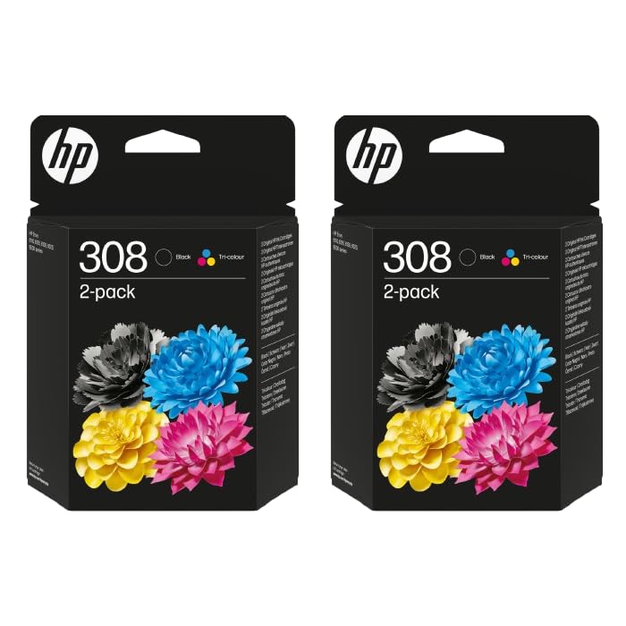 2 Cartucce d'Inchiostro HP 308 Nero e Colori