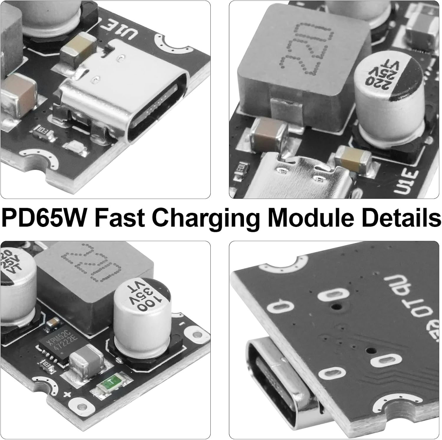 Modulo di ricarica rapida PD65W, QIQIAZI 12 V-30 V su USB-C PD3.1 QC3.0 ...