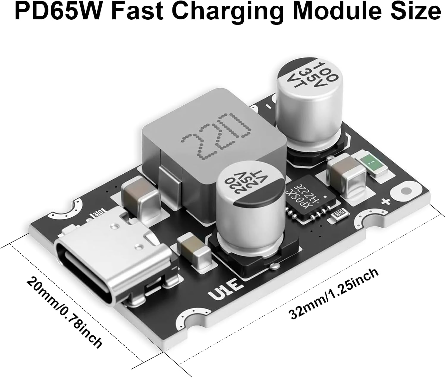 Modulo di ricarica rapida PD65W, QIQIAZI 12 V-30 V su USB-C PD3.1 QC3.0 ...
