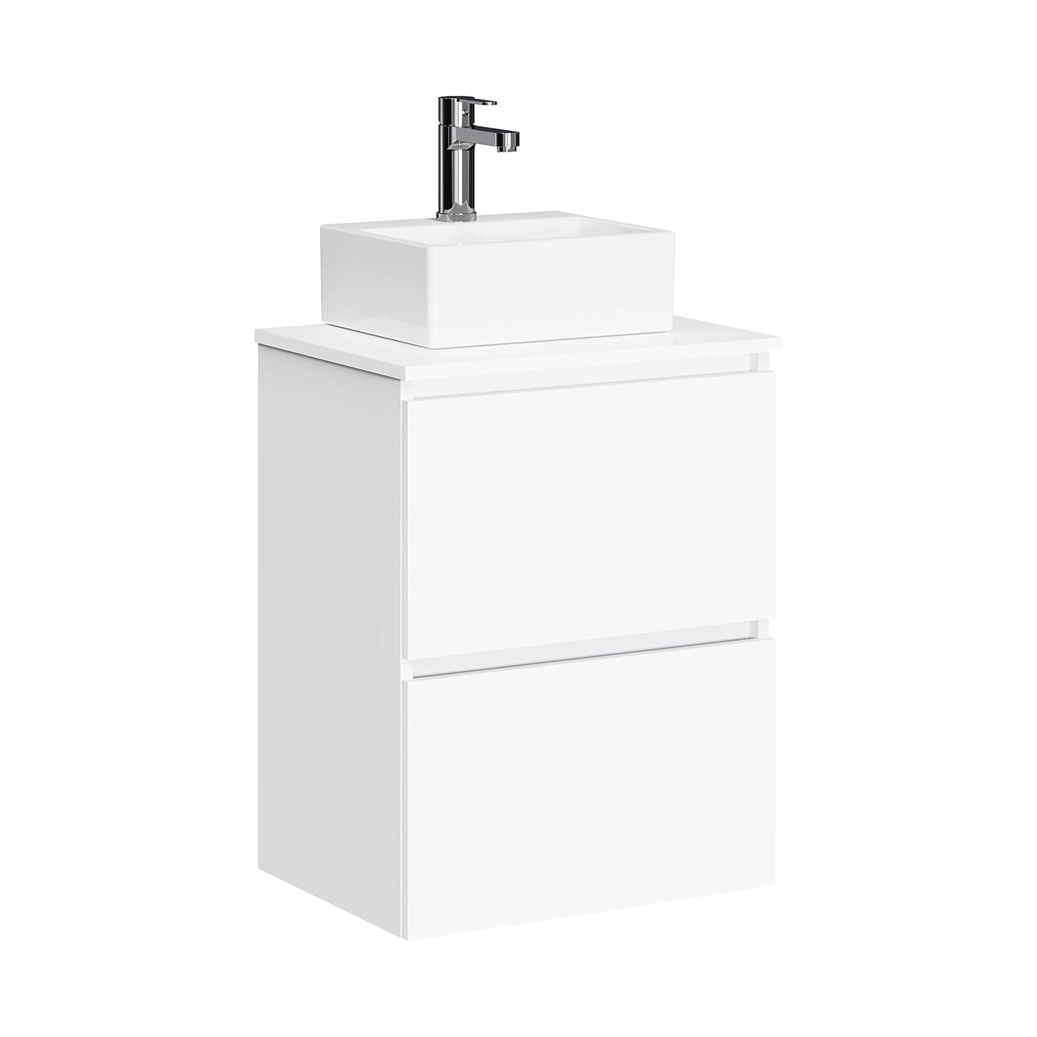 Baikal Onyx RIDUCIDO, 16 mm Legno, Bianco Melamina, 50 cm Fondo 39, 2 Cajones