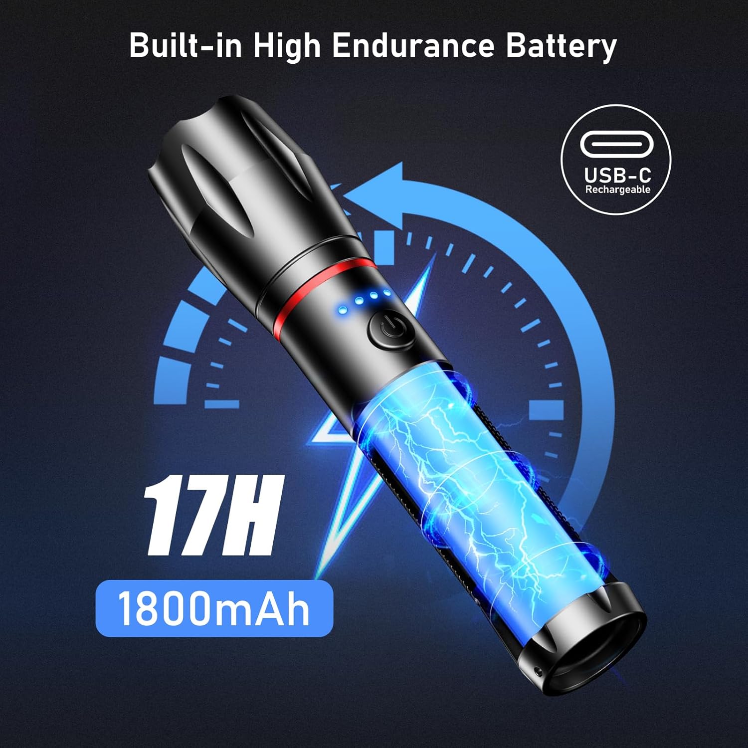 Blukar Torcia LED Ricaricabile Super Luminosa - immagine 5