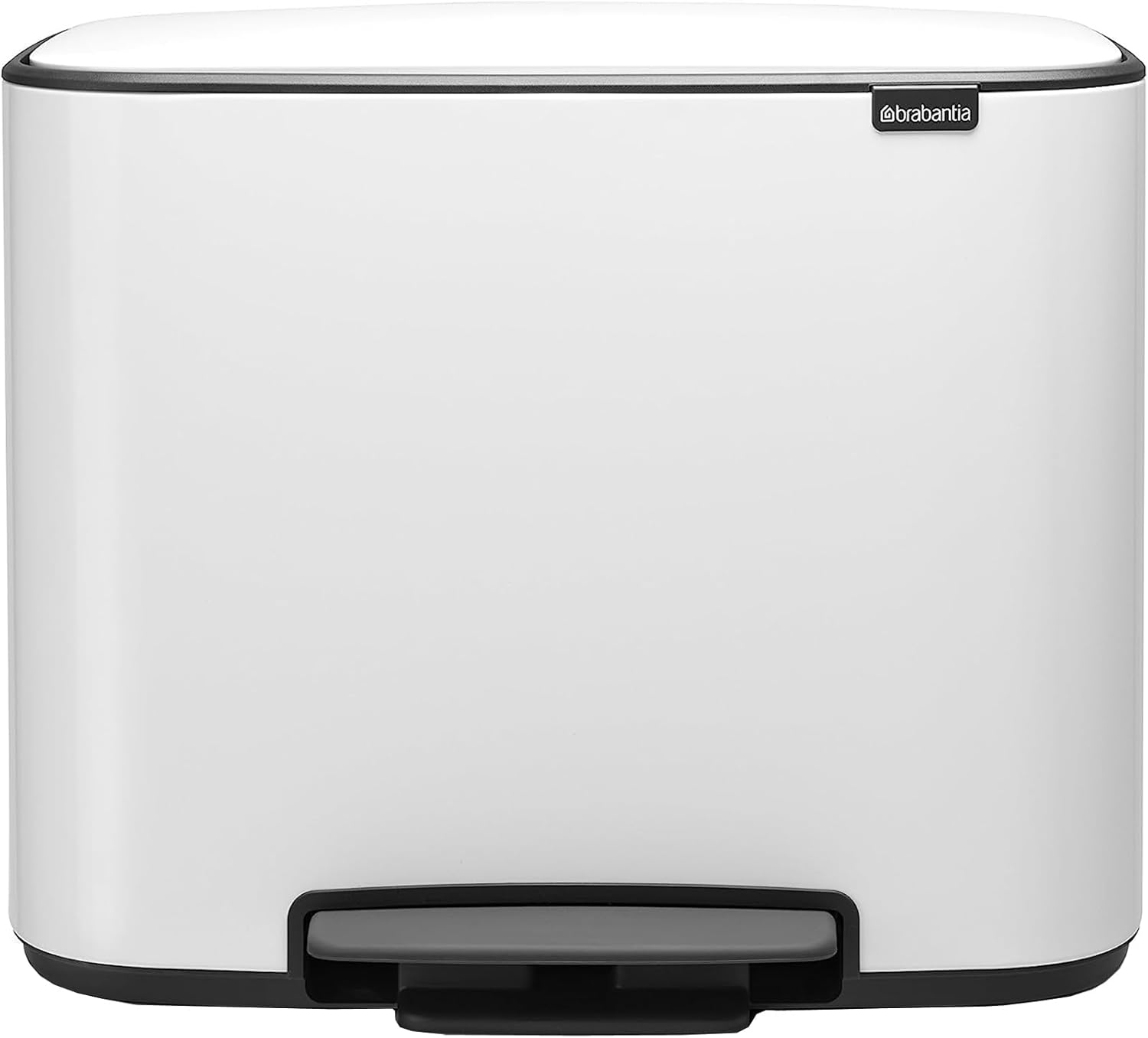 Brabantia Bo Pedal Bin Pattumiera, Metallo, Bianco, 3 x 11 Litri